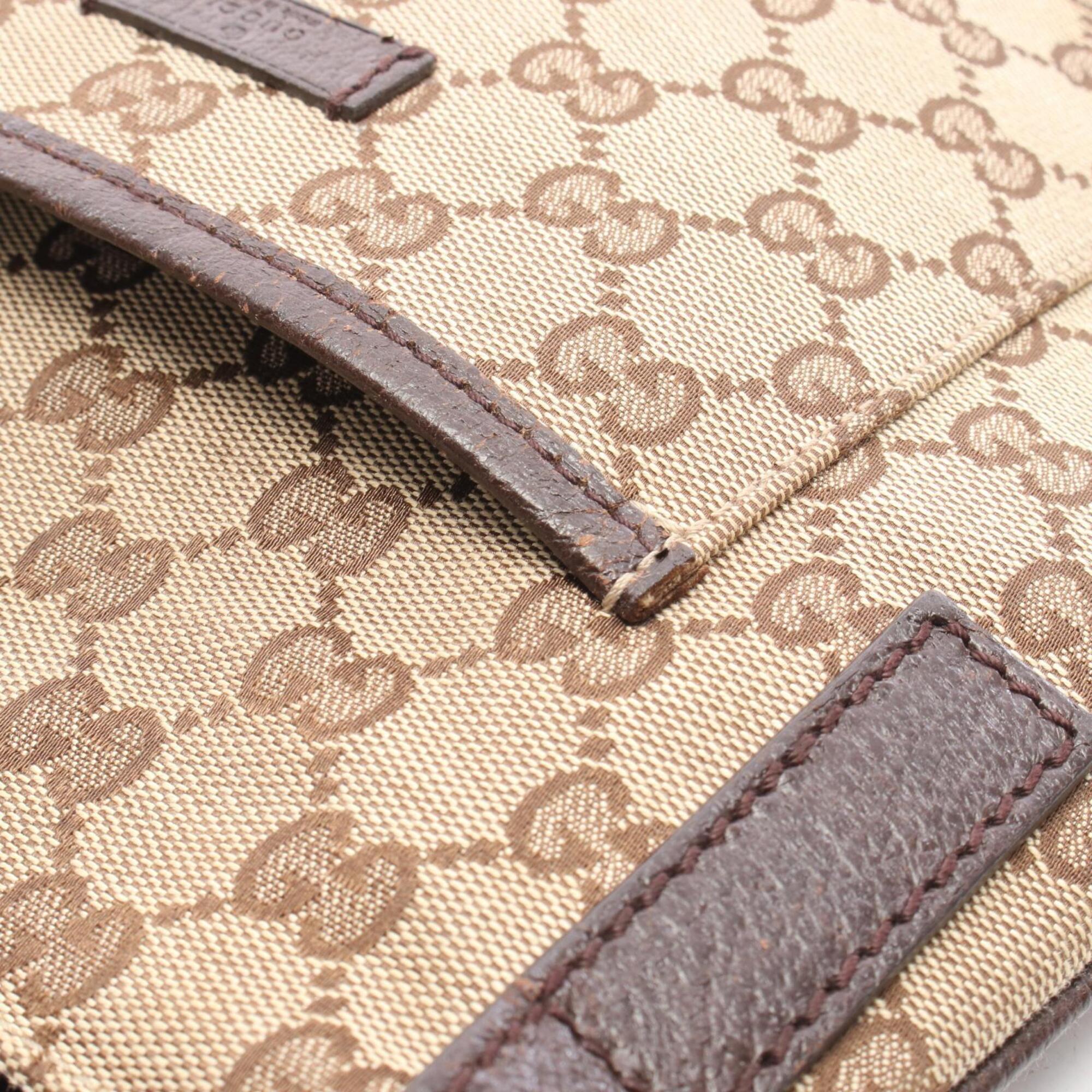 Gucci Gg Canvas Beige Brown Gg Canvas Handbag Shoulder Bag (Pre-Owned)