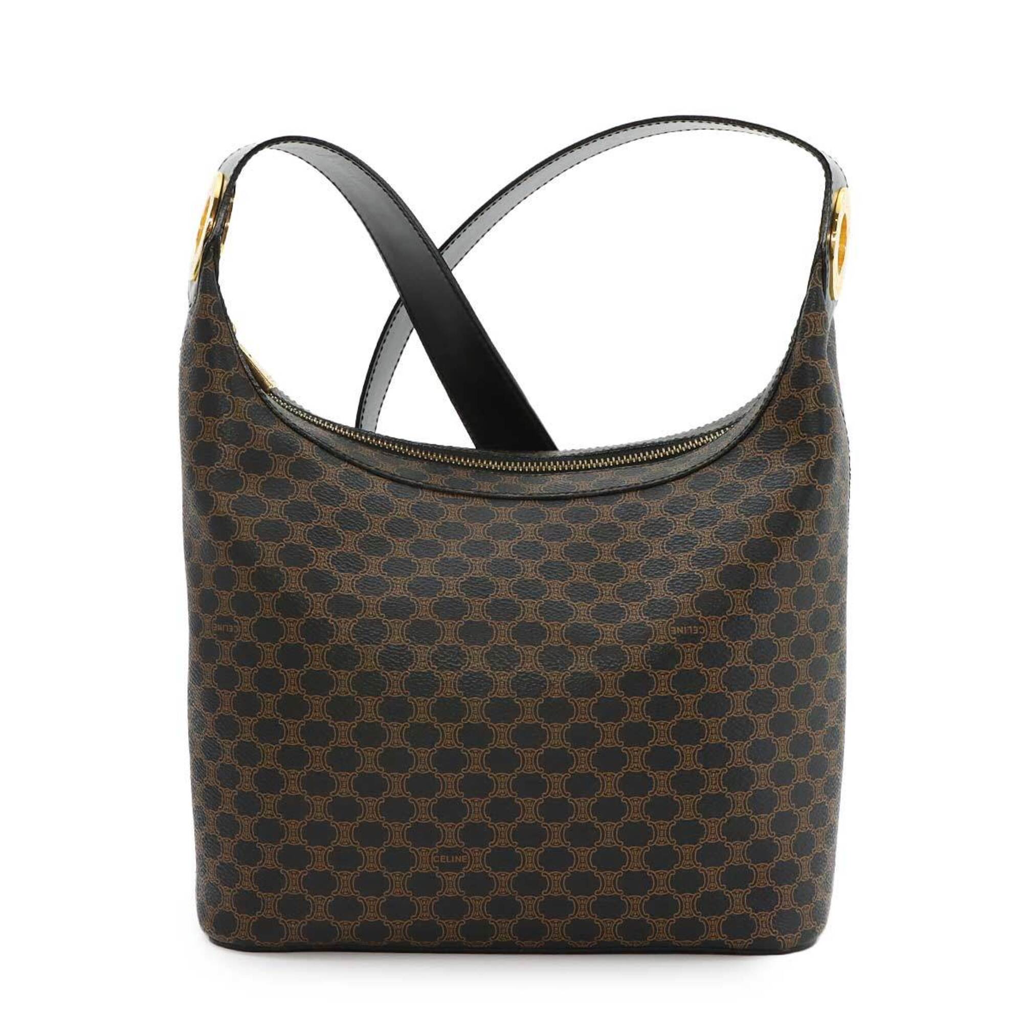 Celine Black Brown Pvc Leather Handbag Shoulder Bag (Pre-Owned)