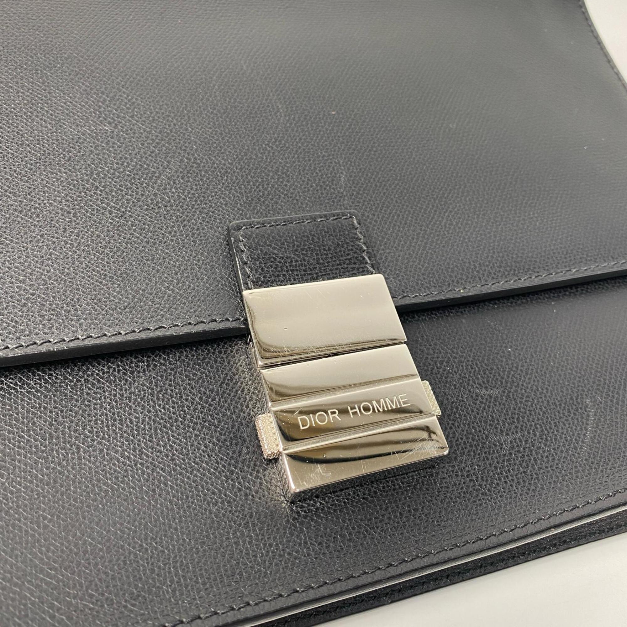 Dior Homme Black Leather Handbag (Pre-Owned)