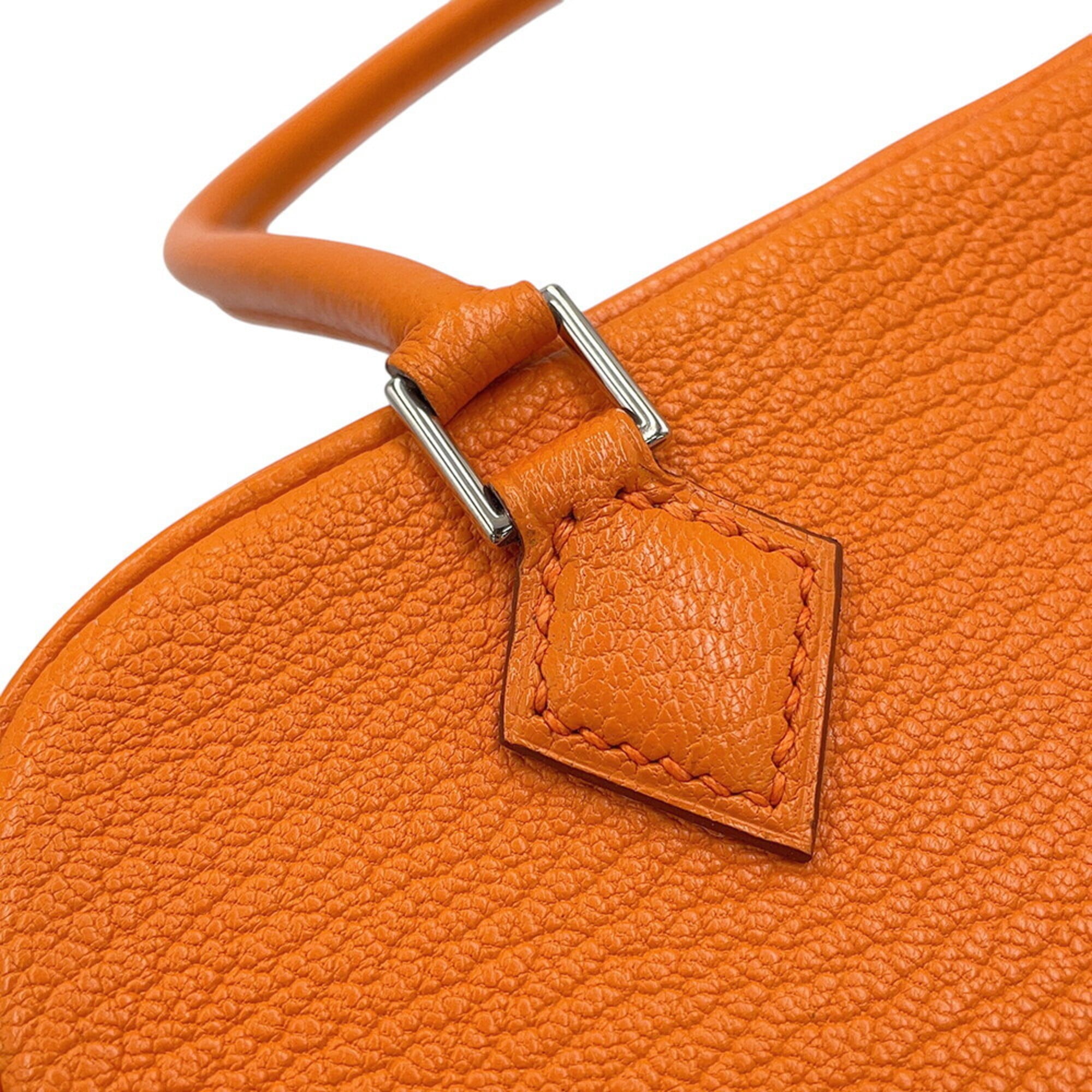 Hermes Plume Orange Chevre Leather Handbag (Pre-Owned)
