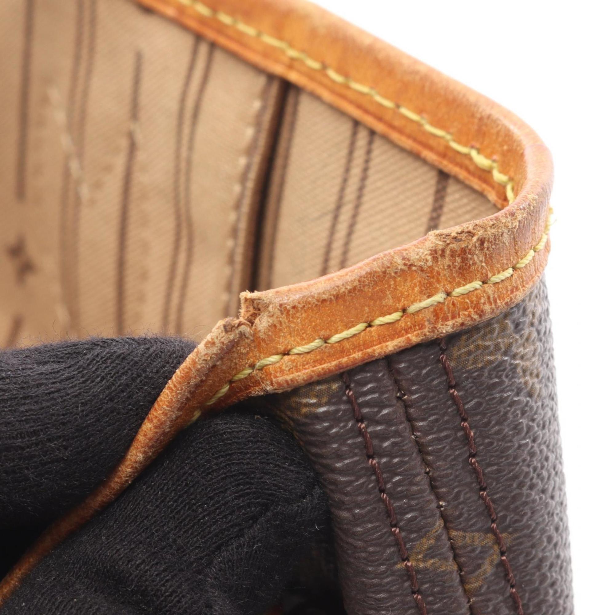 Louis Vuitton Brown Monogram Coated Canvas Leather Handbag Tote Bag (Pre-Owned)