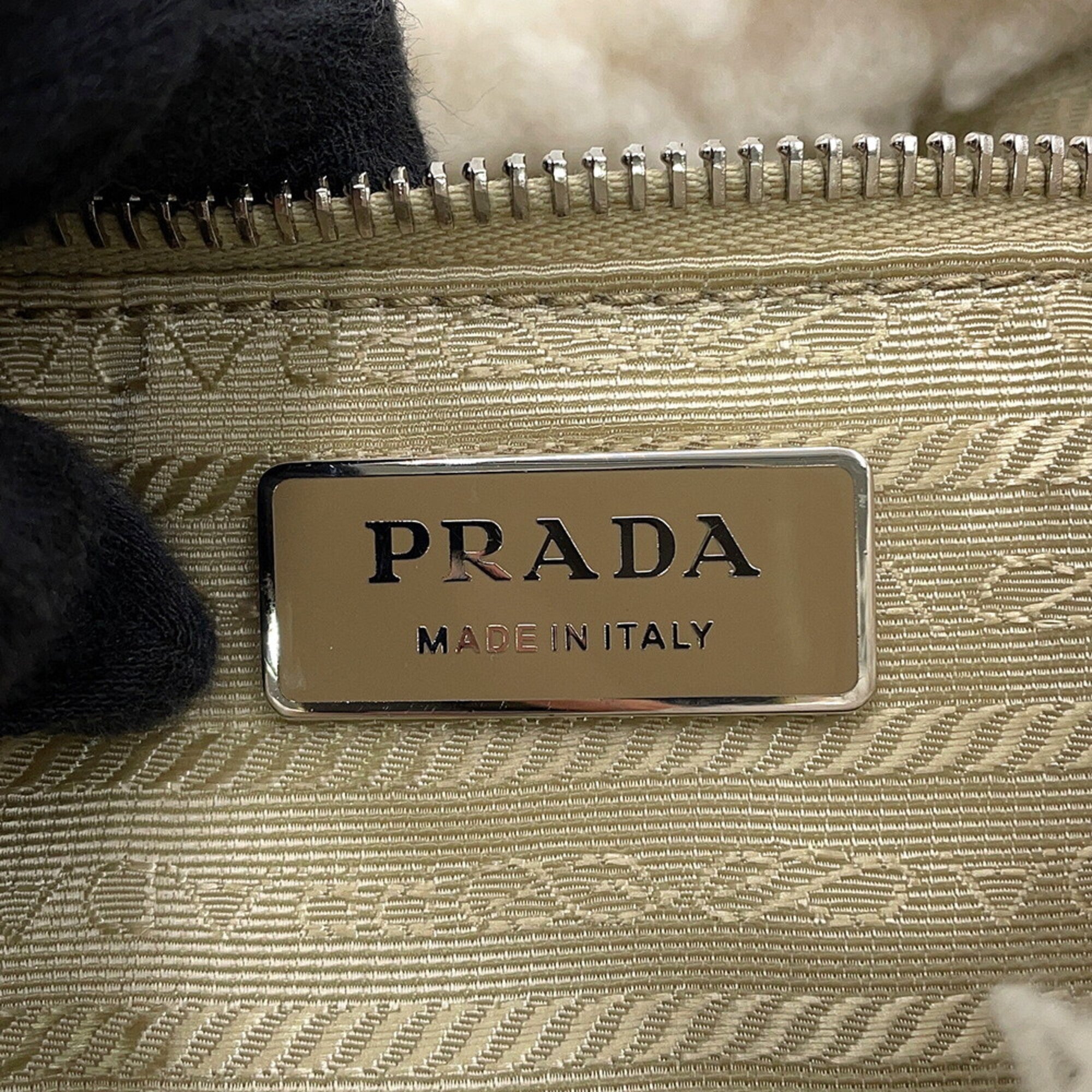 Prada White Cashmere Wool Handbag Tote Bag (Pre-Owned)