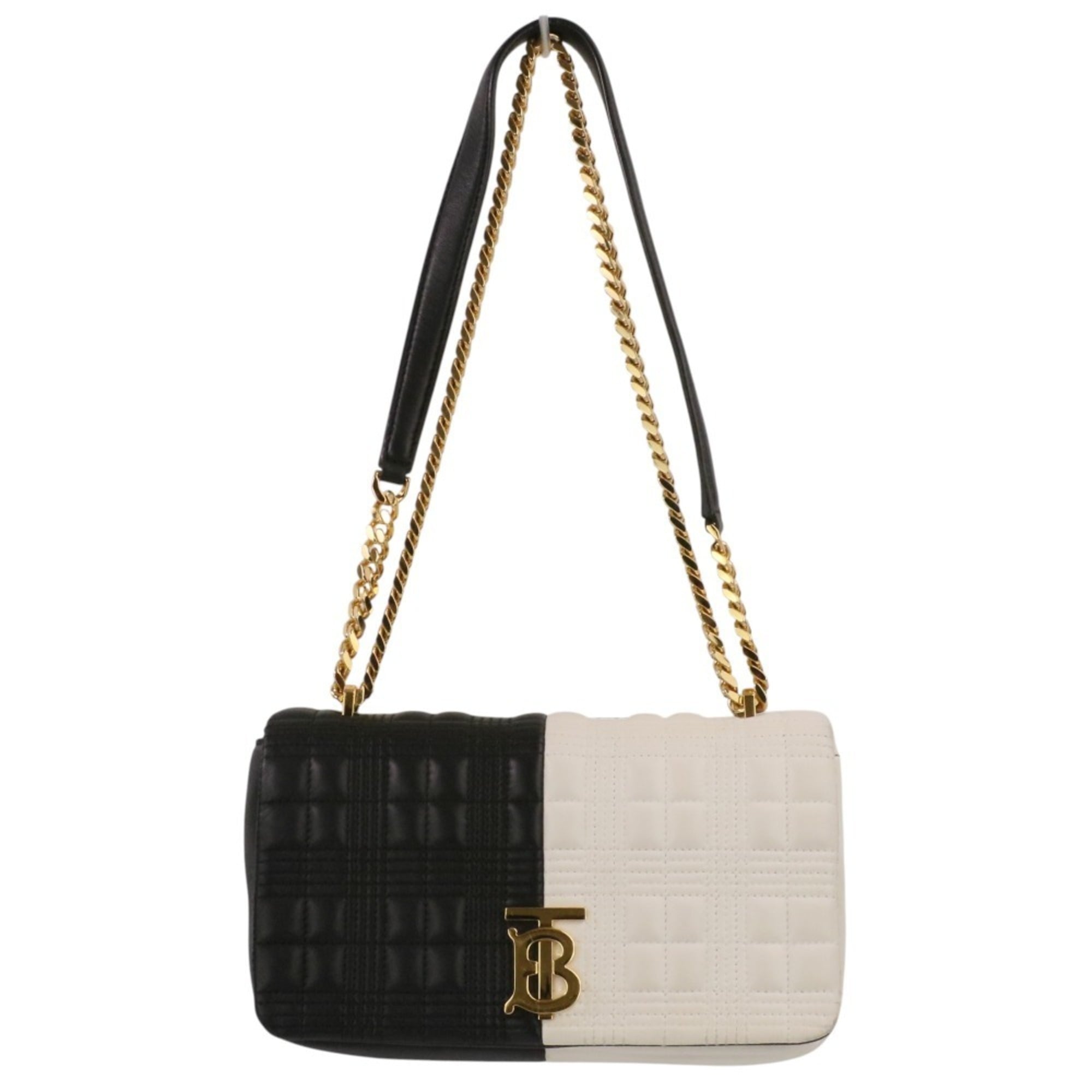 Burberry Black White Quilting Shoulder Bag (Pre-Owned)