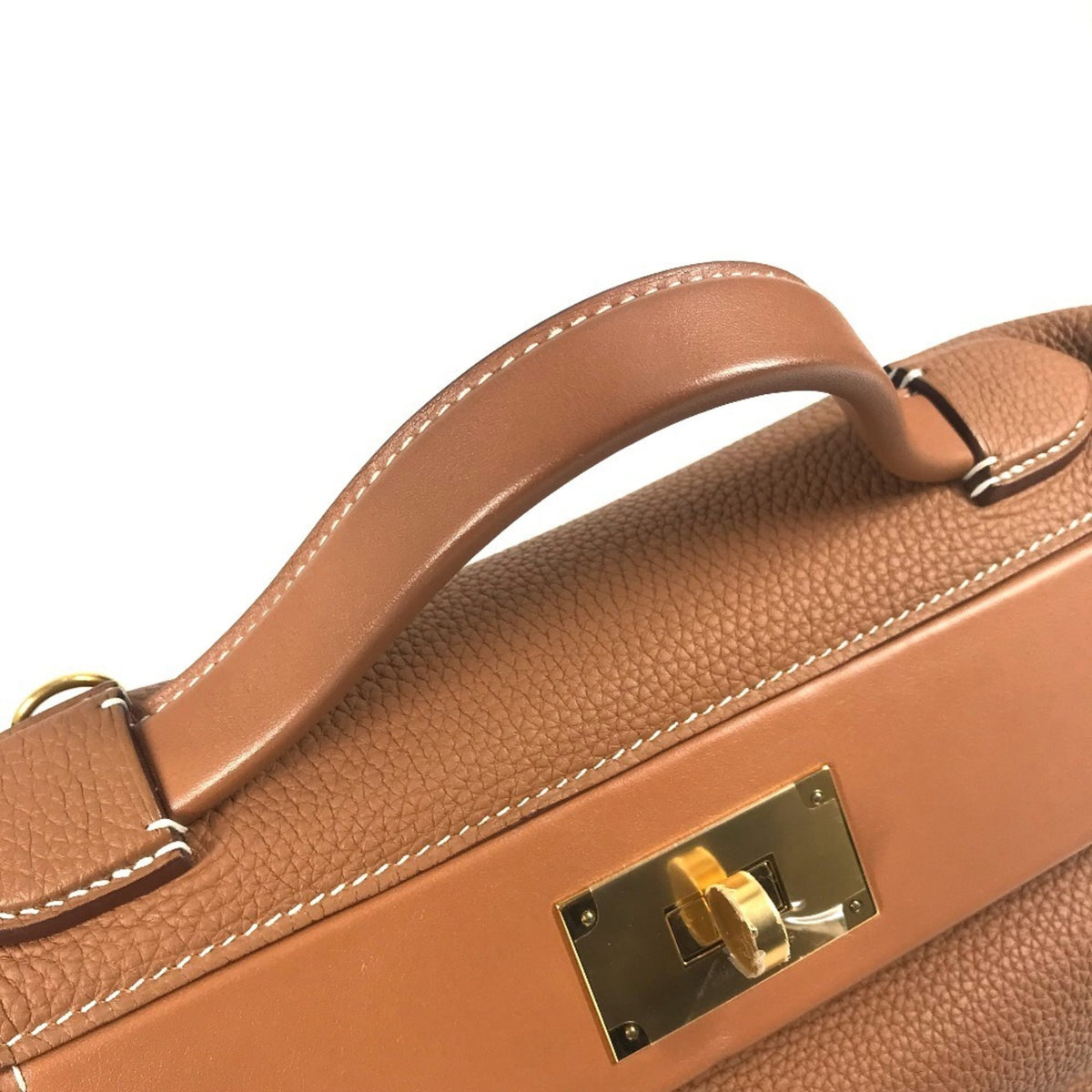 Hermes Gold Togo Leather Handbag Shoulder Bag (Pre-Owned)
