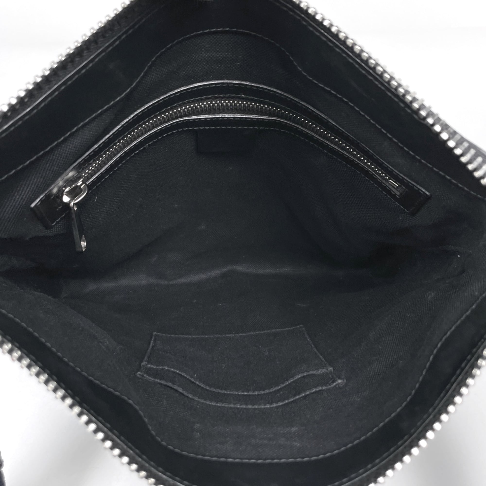 Gucci Sherry Line Black Coated Canvas Leather Shoulder Bag (Pre-Owned)