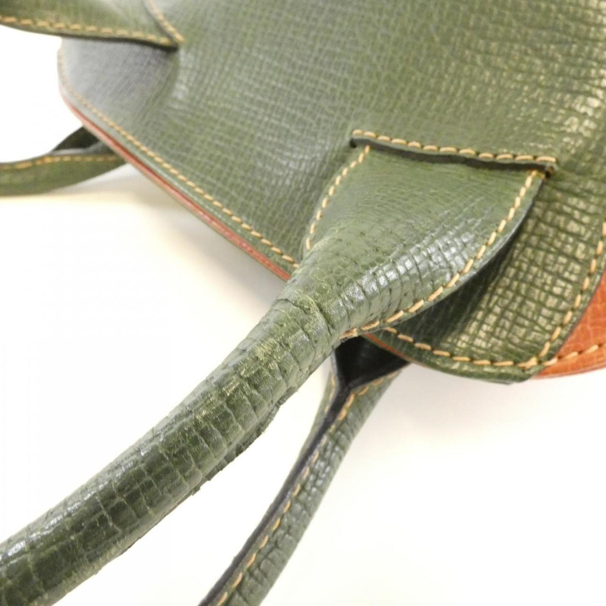 Loewe Brown Green Leather Shoulder Bag (Pre-Owned)