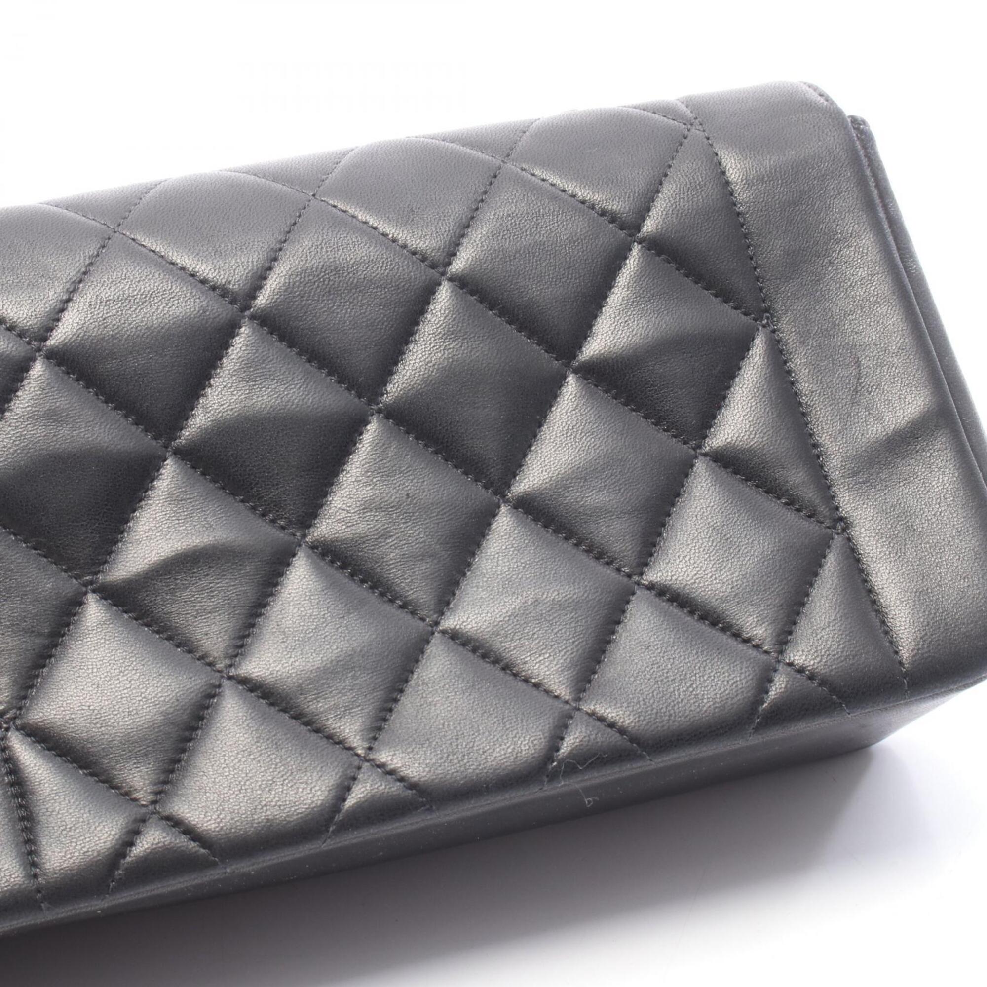 Chanel Black Leather Handbag Shoulder Bag (Pre-Owned)