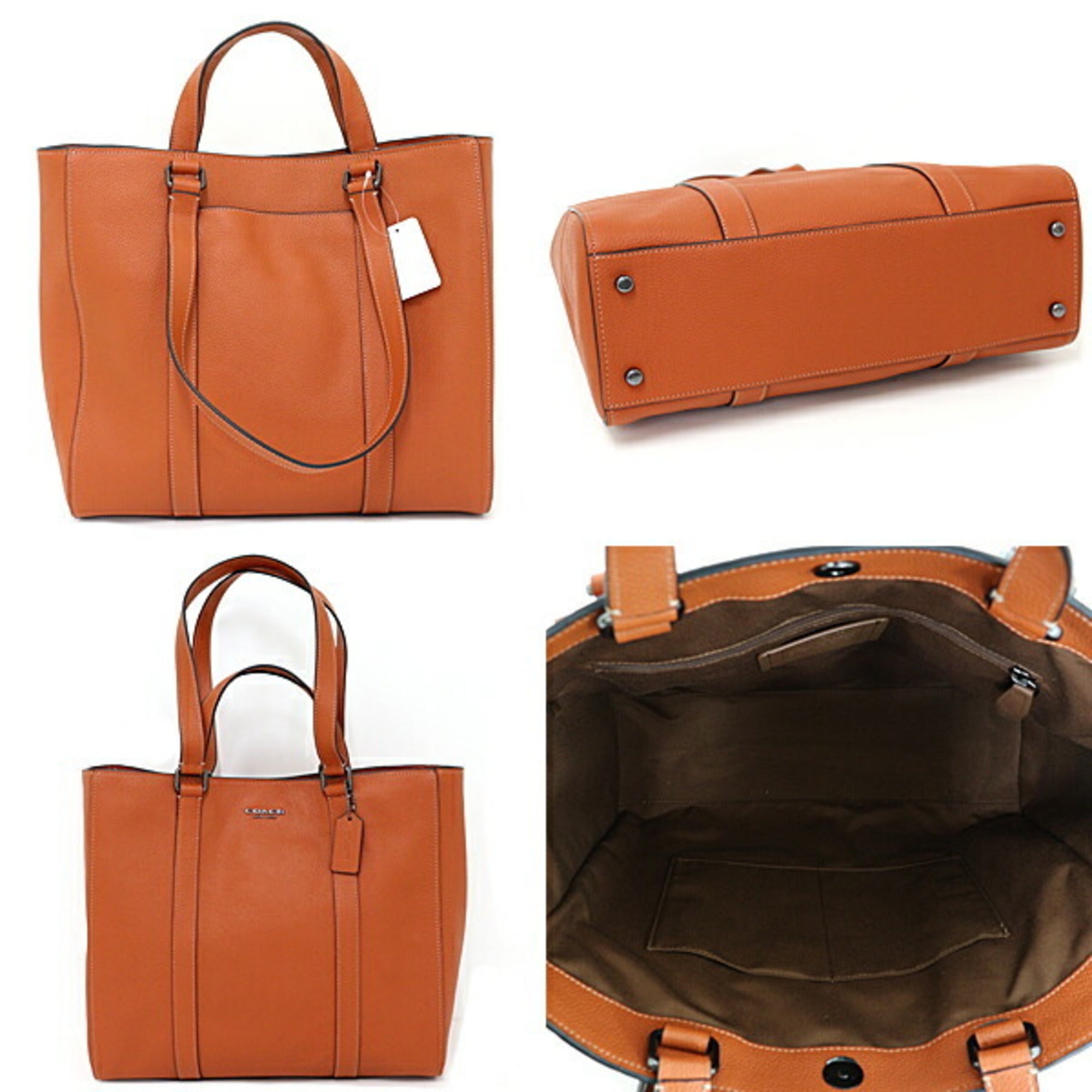 Coach Brown Leather Shoulder Bag Tote Bag (Pre-Owned)