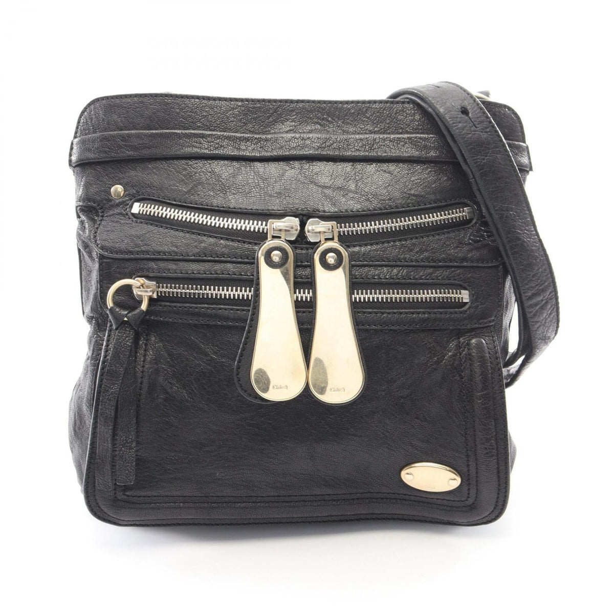 Chloé Black Leather Handbag Shoulder Bag (Pre-Owned)