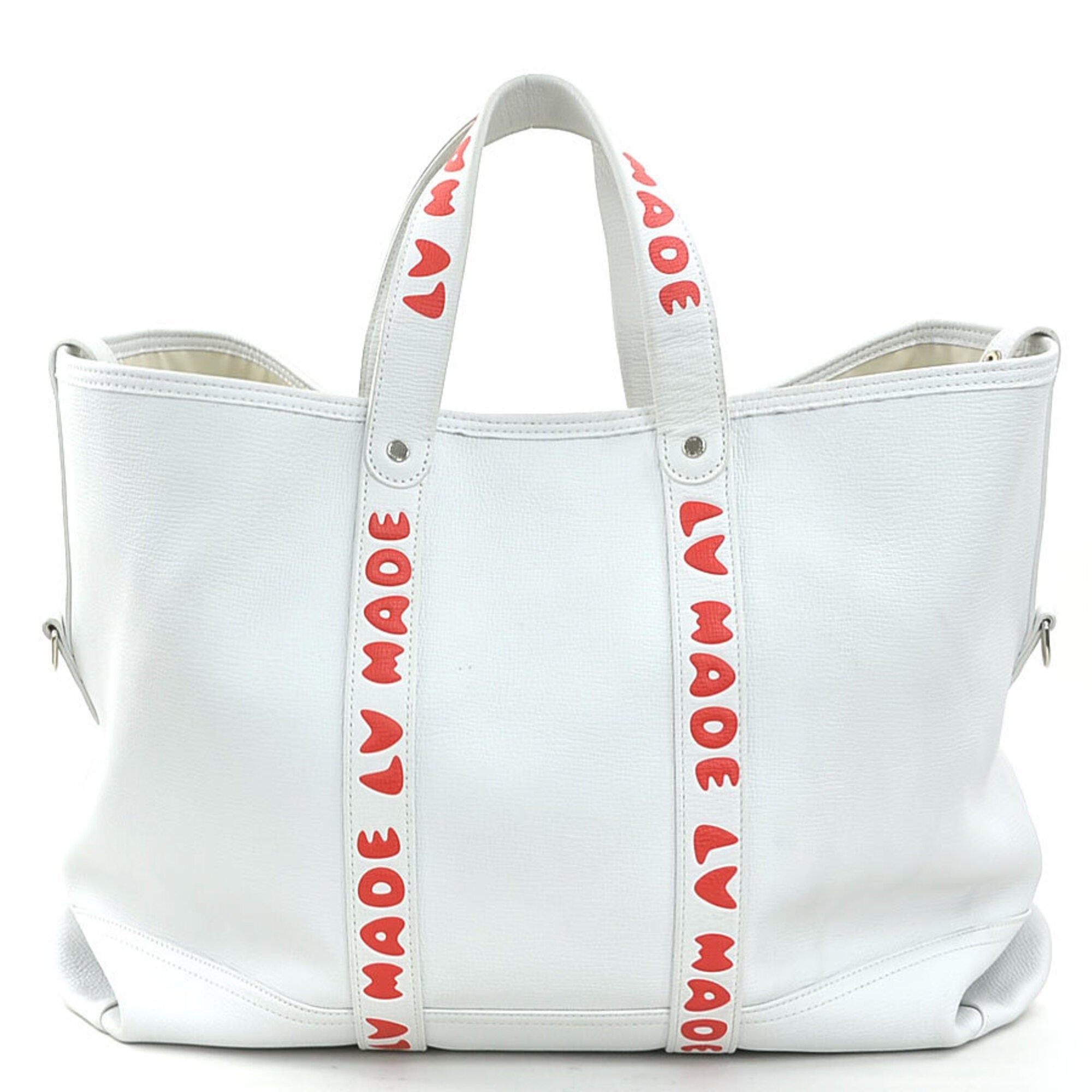 Louis Vuitton Blanc Leather Shoulder Bag Tote Bag (Pre-Owned)