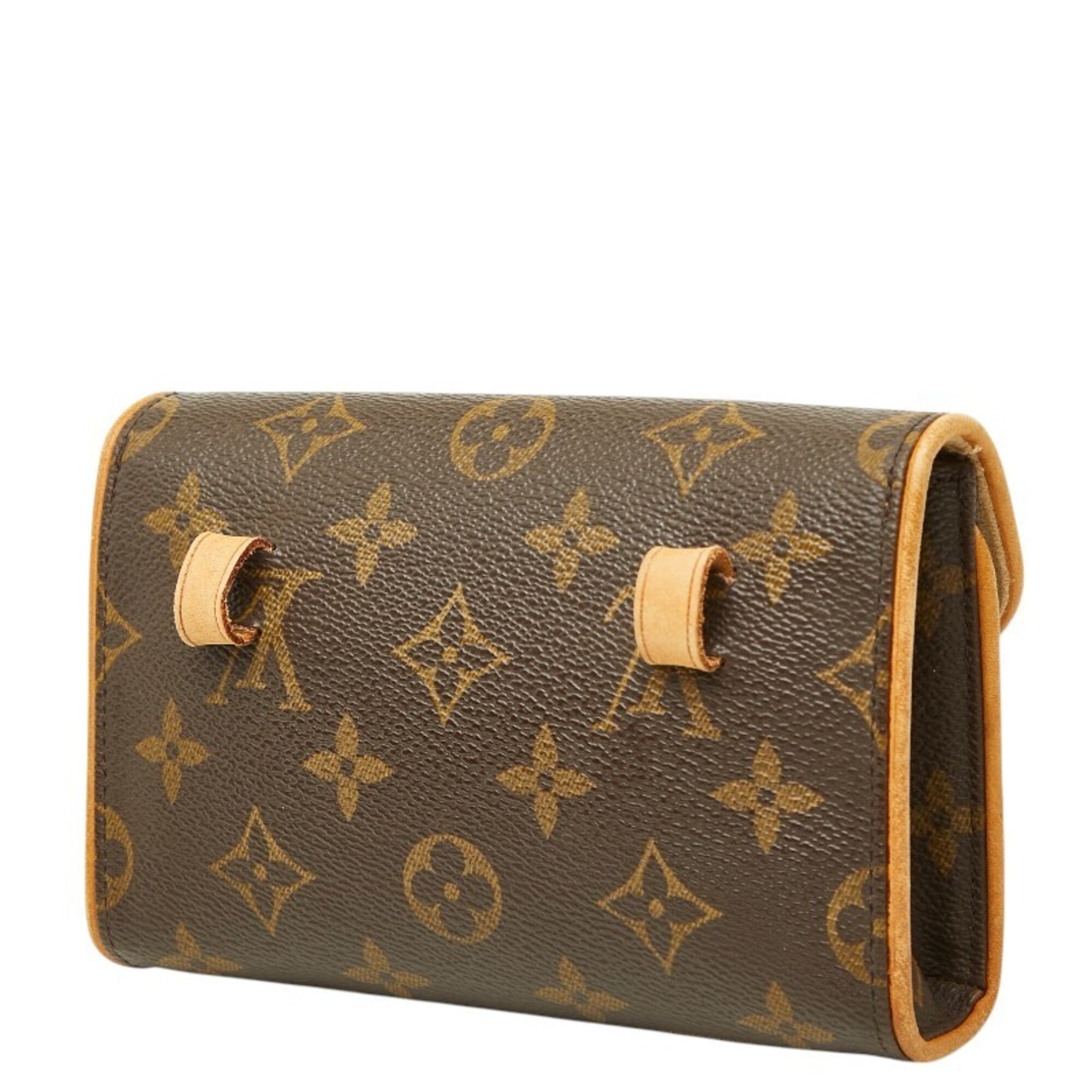Louis Vuitton Brown Pvc Leather Handbag Pochette Pouch (Pre-Owned)