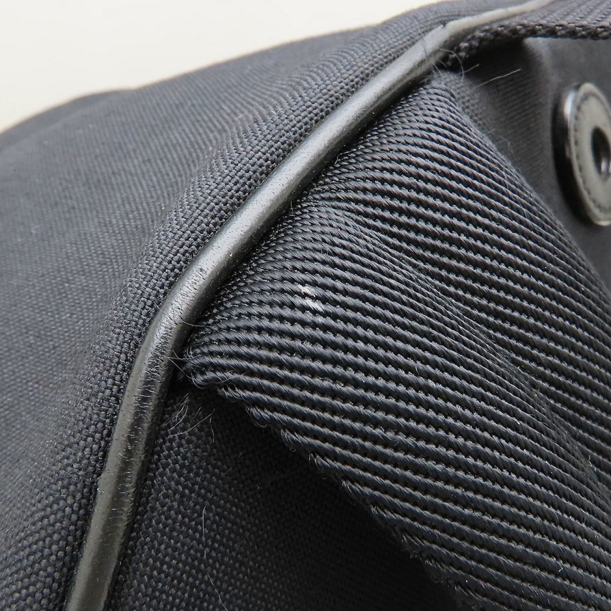 Yves Saint Laurent Black Canvas Leather Backpack (Pre-Owned)