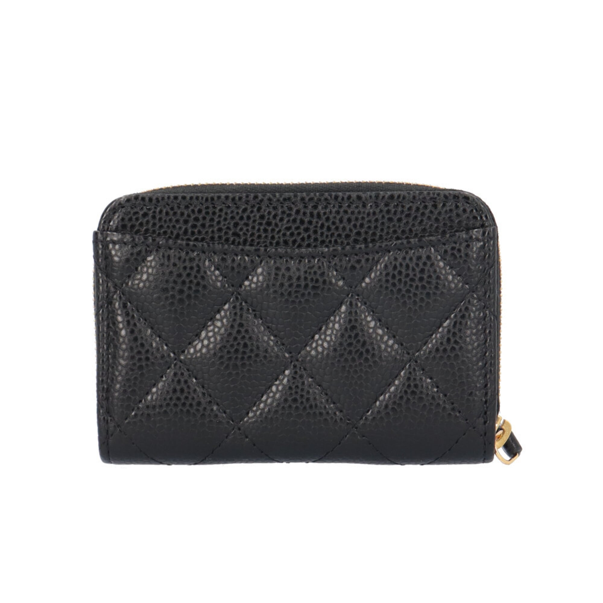 Chanel Black Grained Calfskin Coin Purse/Coin Case (Pre-Owned)