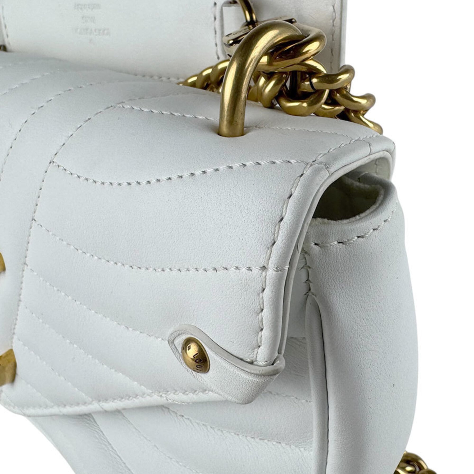 Louis Vuitton Light Gray White Leather Shoulder Bag (Pre-Owned)