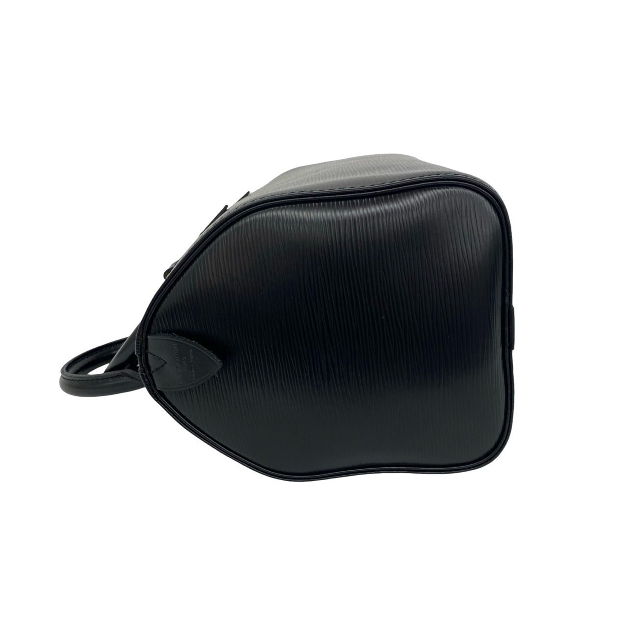 Louis Vuitton Black Leather Boston Bag Handbag (Pre-Owned)