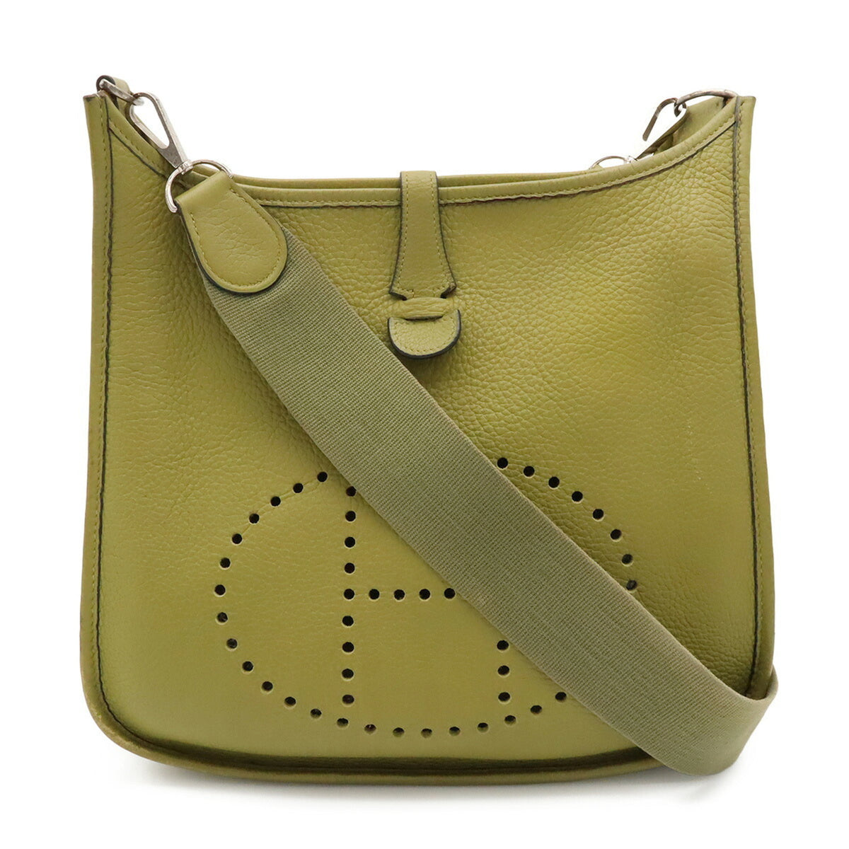 Hermes Evelyne Anis Green Taurillon Clemence Leather Shoulder Bag (Pre-Owned)