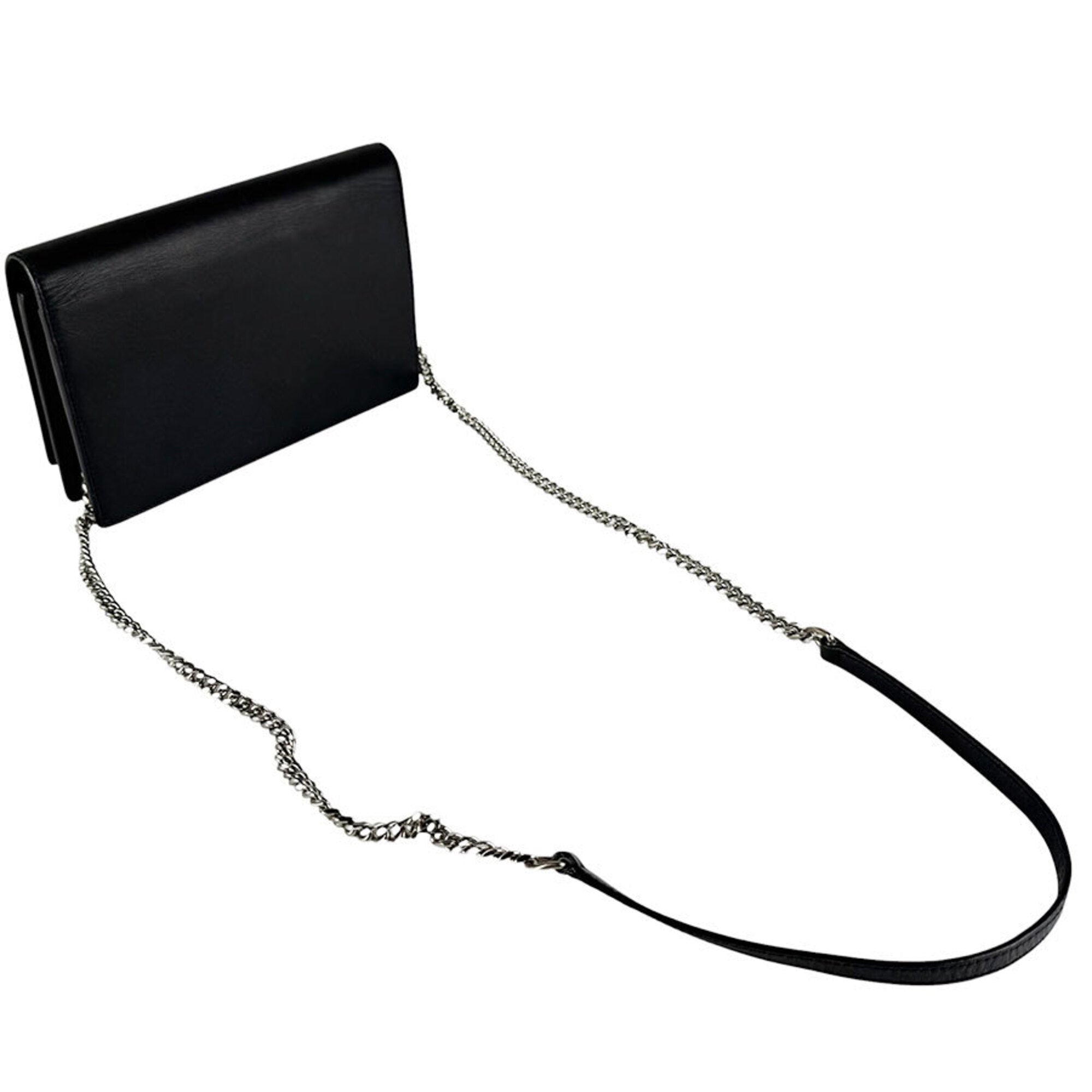 Saint Laurent Black Leather Shoulder Bag (Pre-Owned)