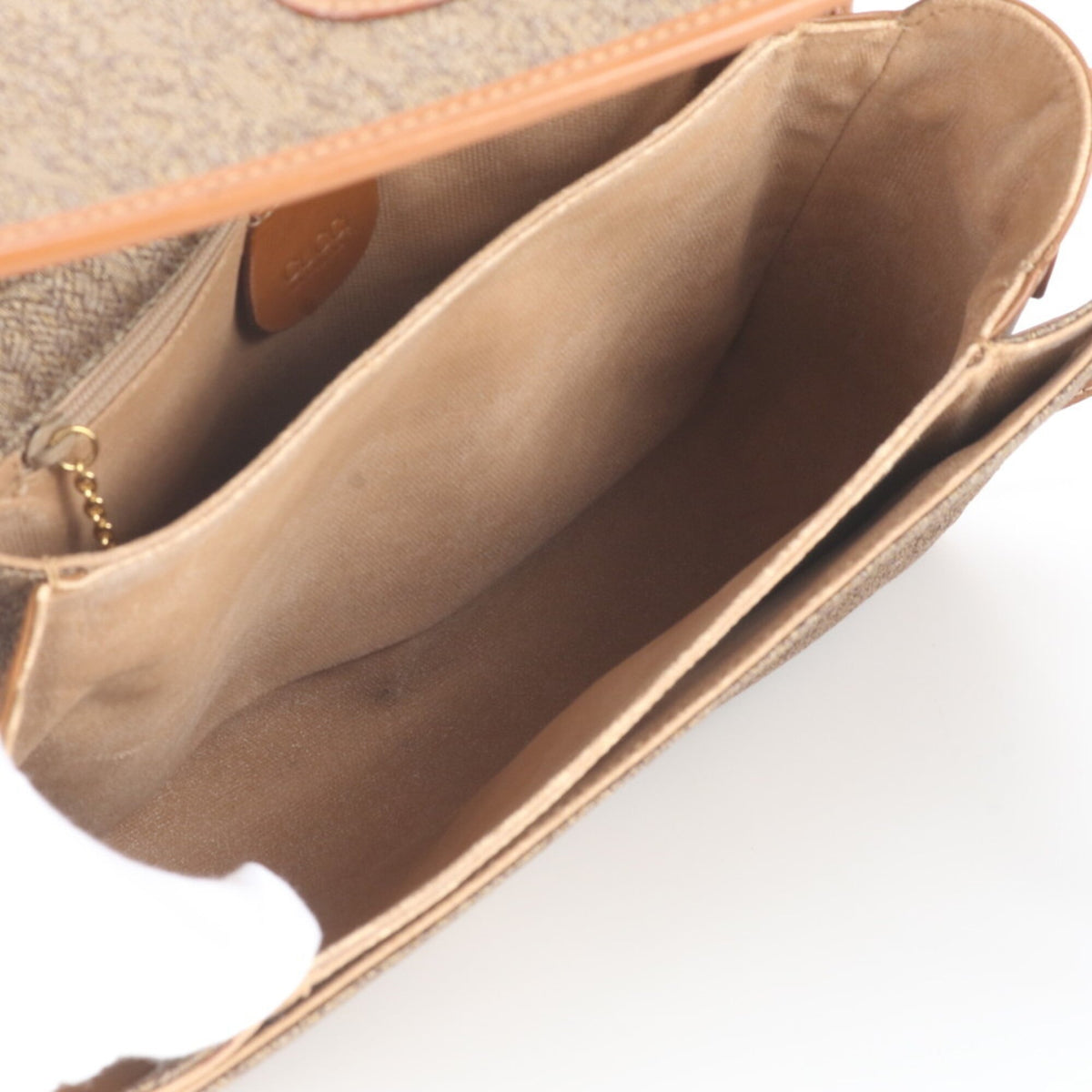 Gucci Brown Leather Canvas Crossbody Bag Shoulder Bag (Pre-Owned)