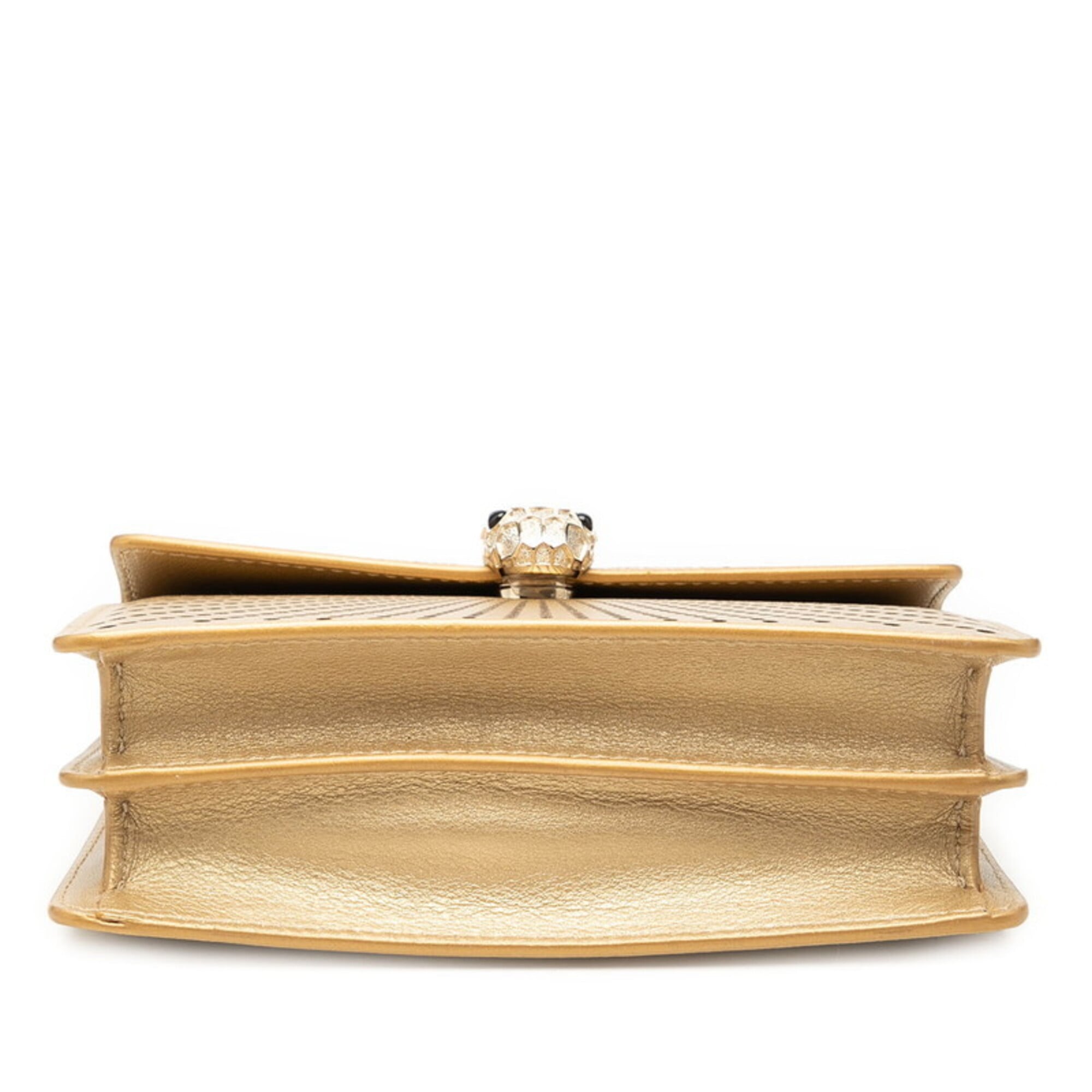 Bvlgari Gold Leather Shoulder Bag (Pre-Owned)