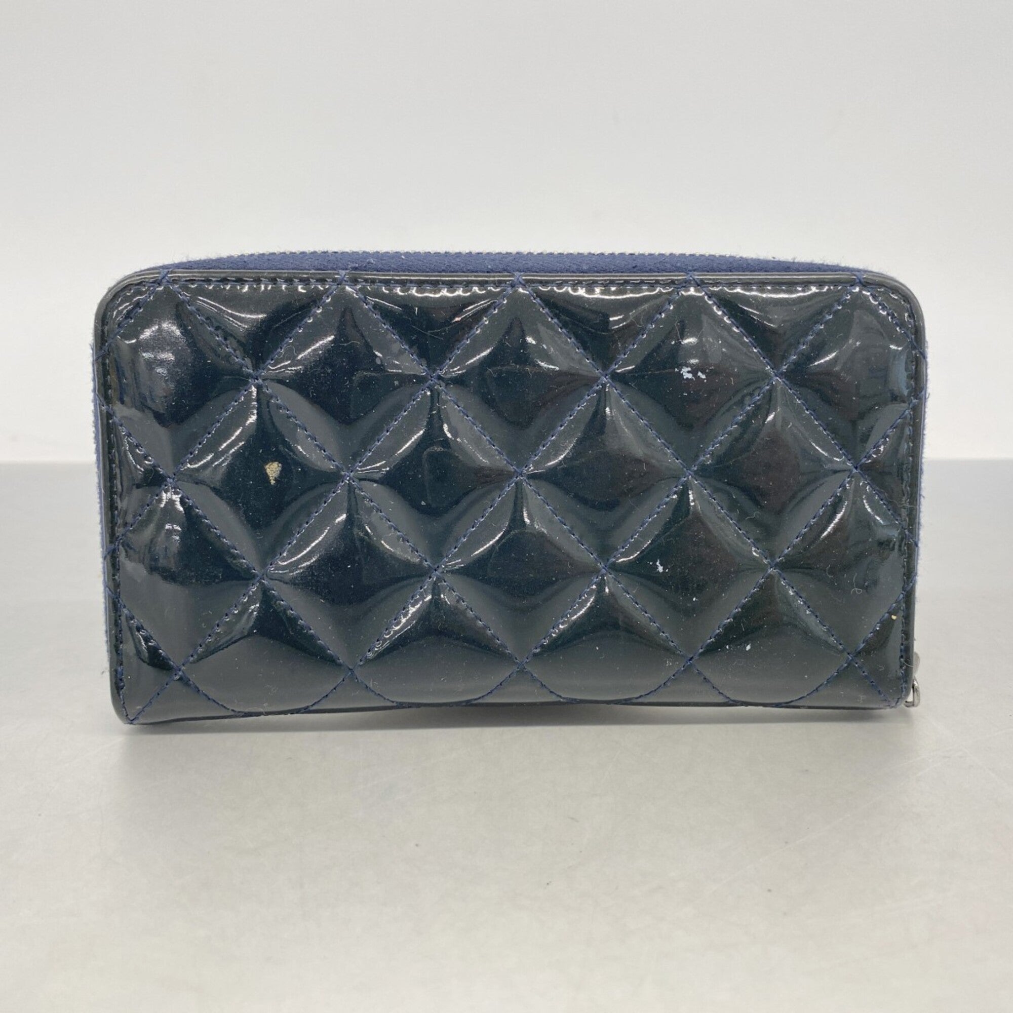 Chanel Navy Patent Leather Coin Purse/Coin Case (Pre-Owned)