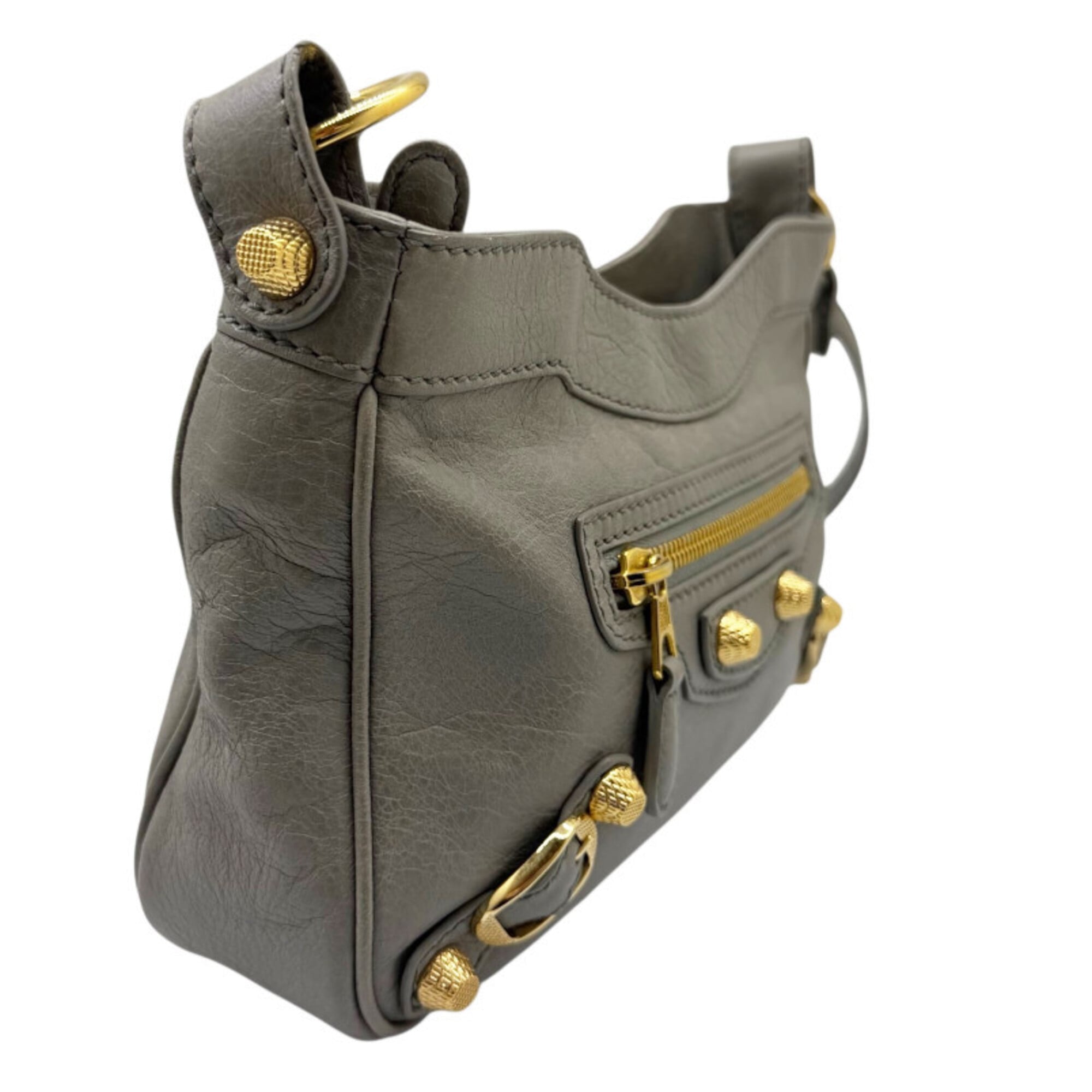 Balenciaga Gray Leather Shoulder Bag (Pre-Owned)
