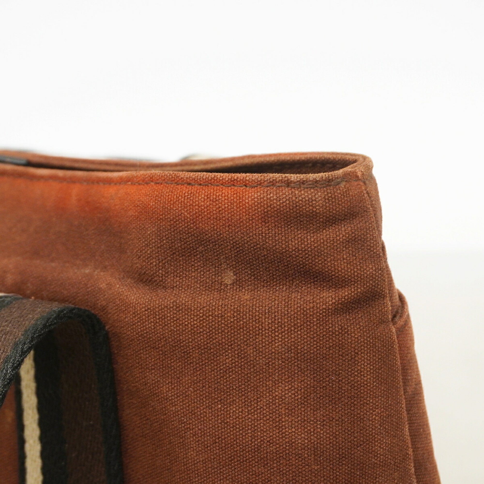 Hermes Brown Canvas Tote Bag (Pre-Owned)
