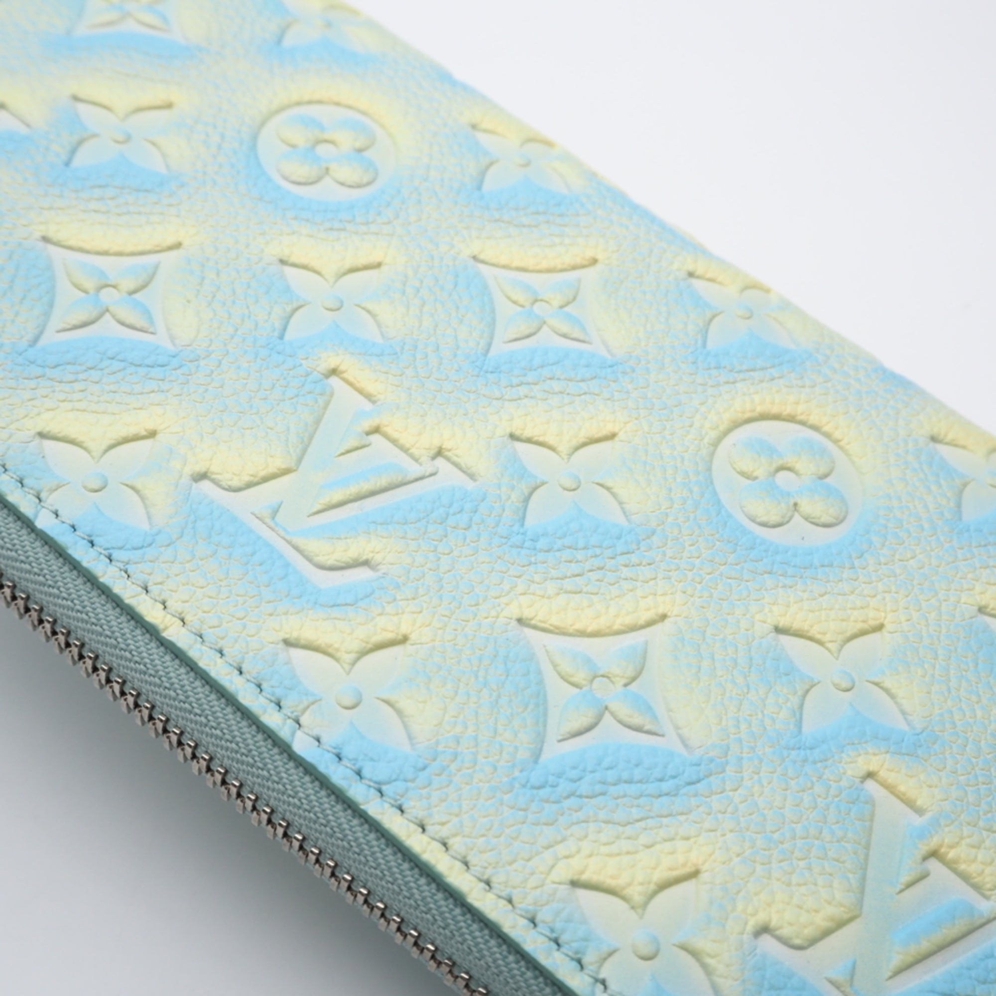 Louis Vuitton Monogram Empreinte Blue Yellow Leather Long Wallet (Bi-Fold) (Pre-Owned)
