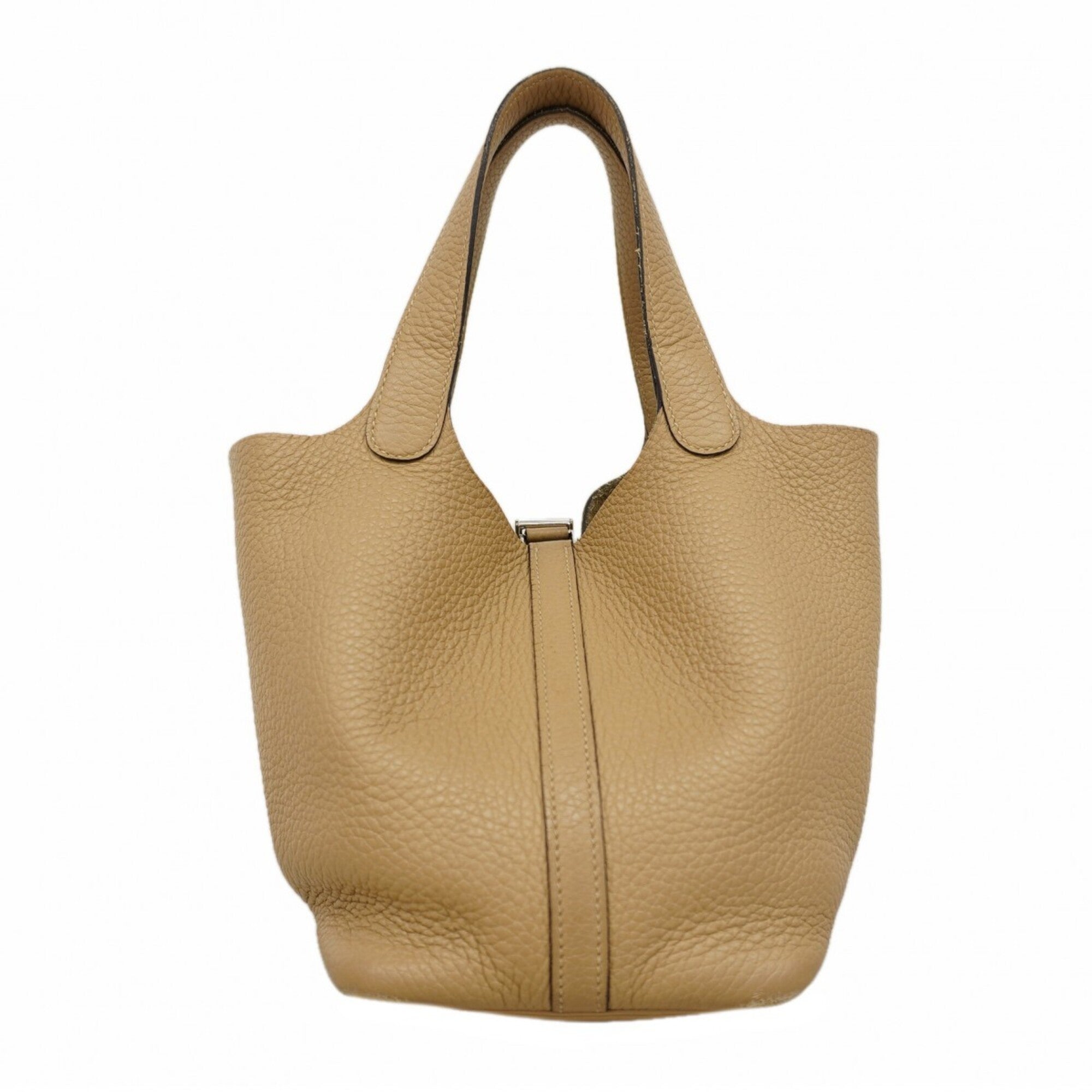 Hermes Beige Taurillon Clemence Leather Handbag (Pre-Owned)
