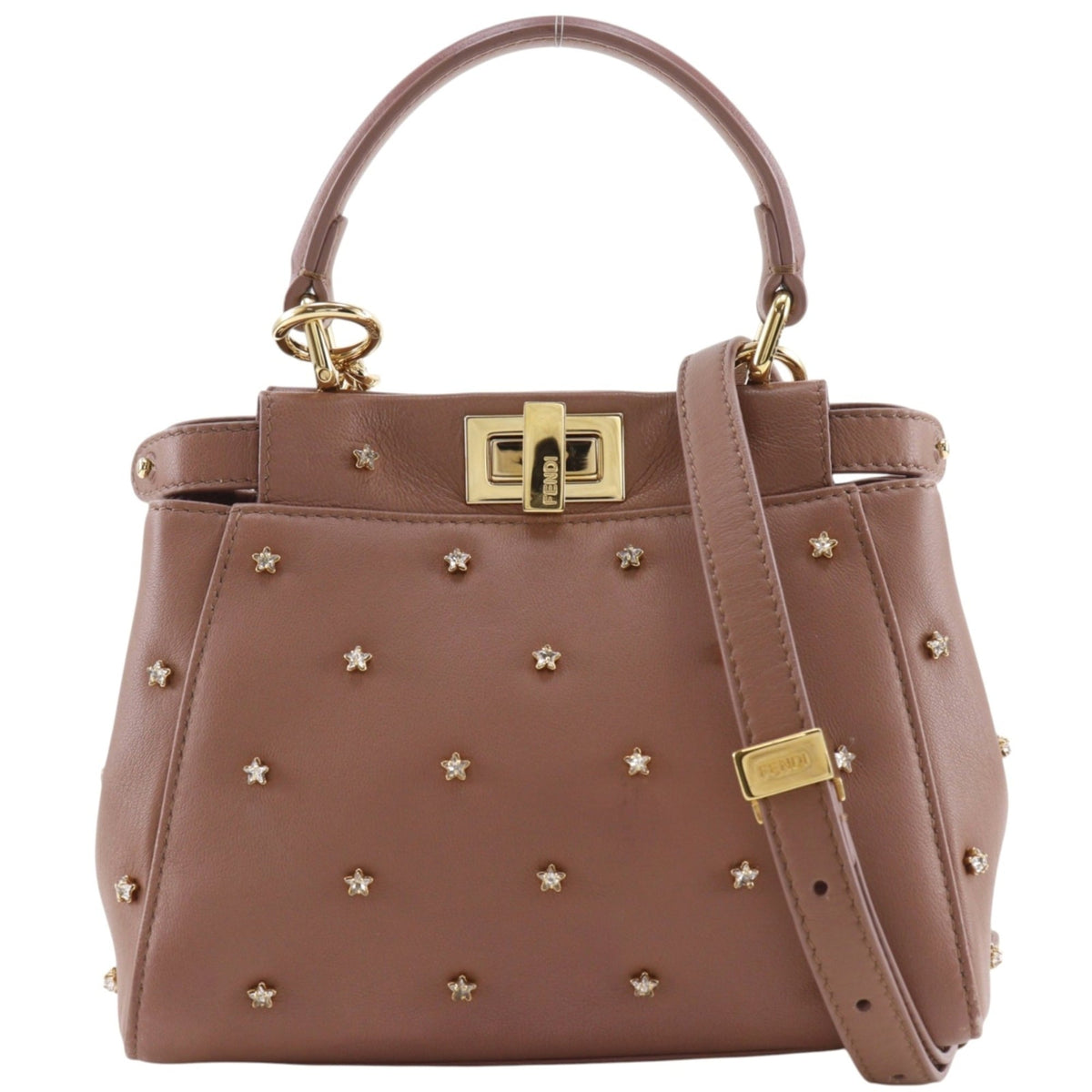 Fendi Peekaboo Pink Leather Handbag (Pre-Owned)