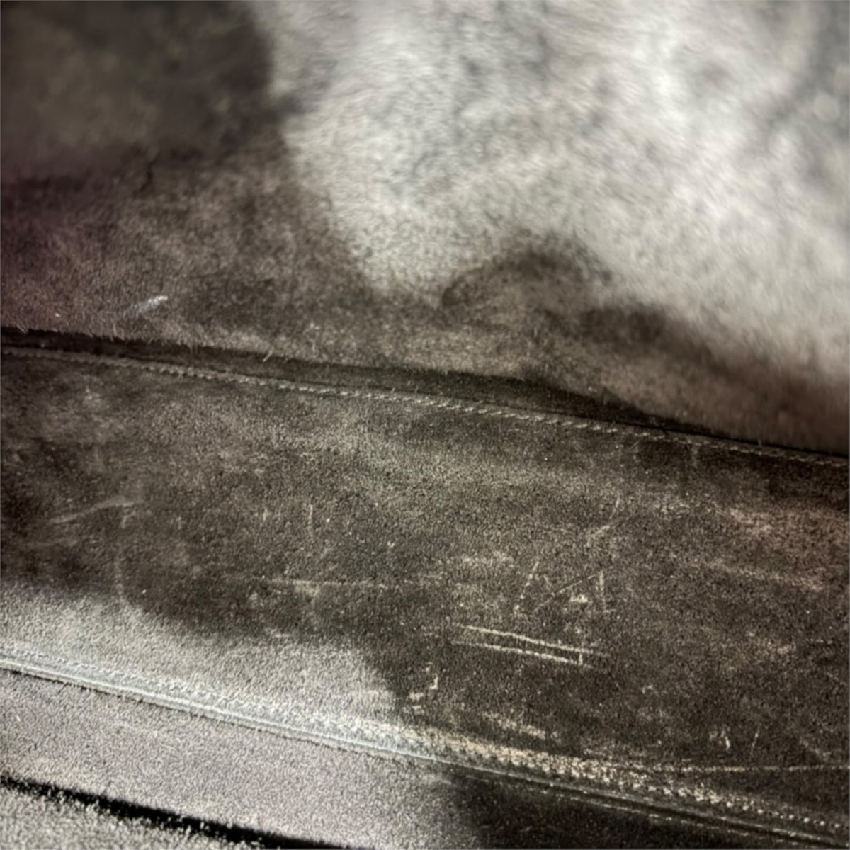Saint Laurent Black White Canvas Leather Tote Bag (Pre-Owned)