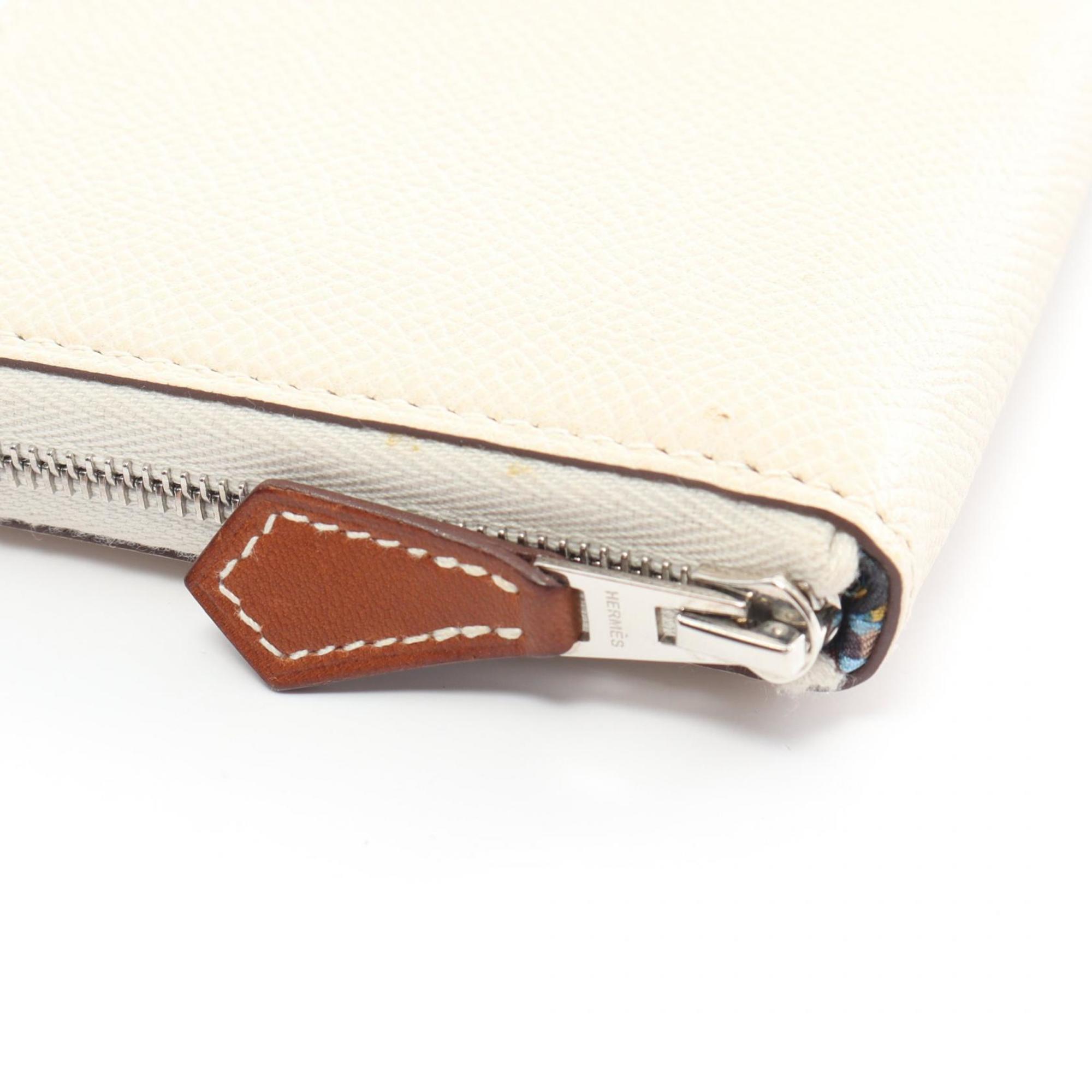 Hermes White Epsom Leather Coin Purse/Coin Case (Pre-Owned)