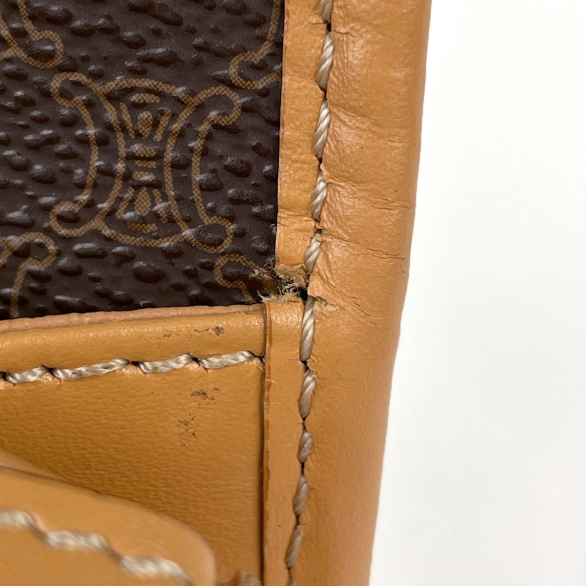 Celine Brown Coated Canvas Leather Handbag (Pre-Owned)