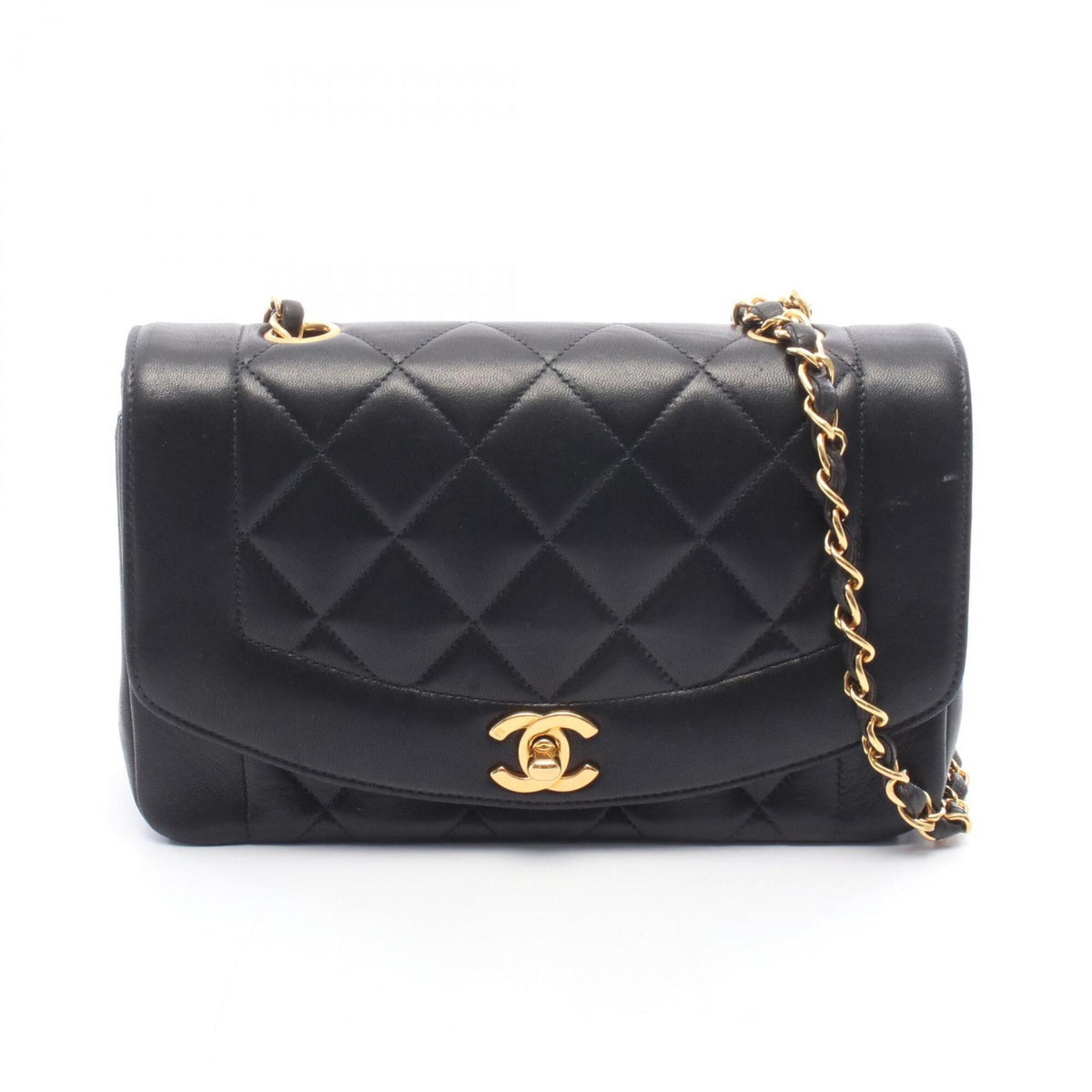 Chanel Black Leather Handbag Shoulder Bag (Pre-Owned)