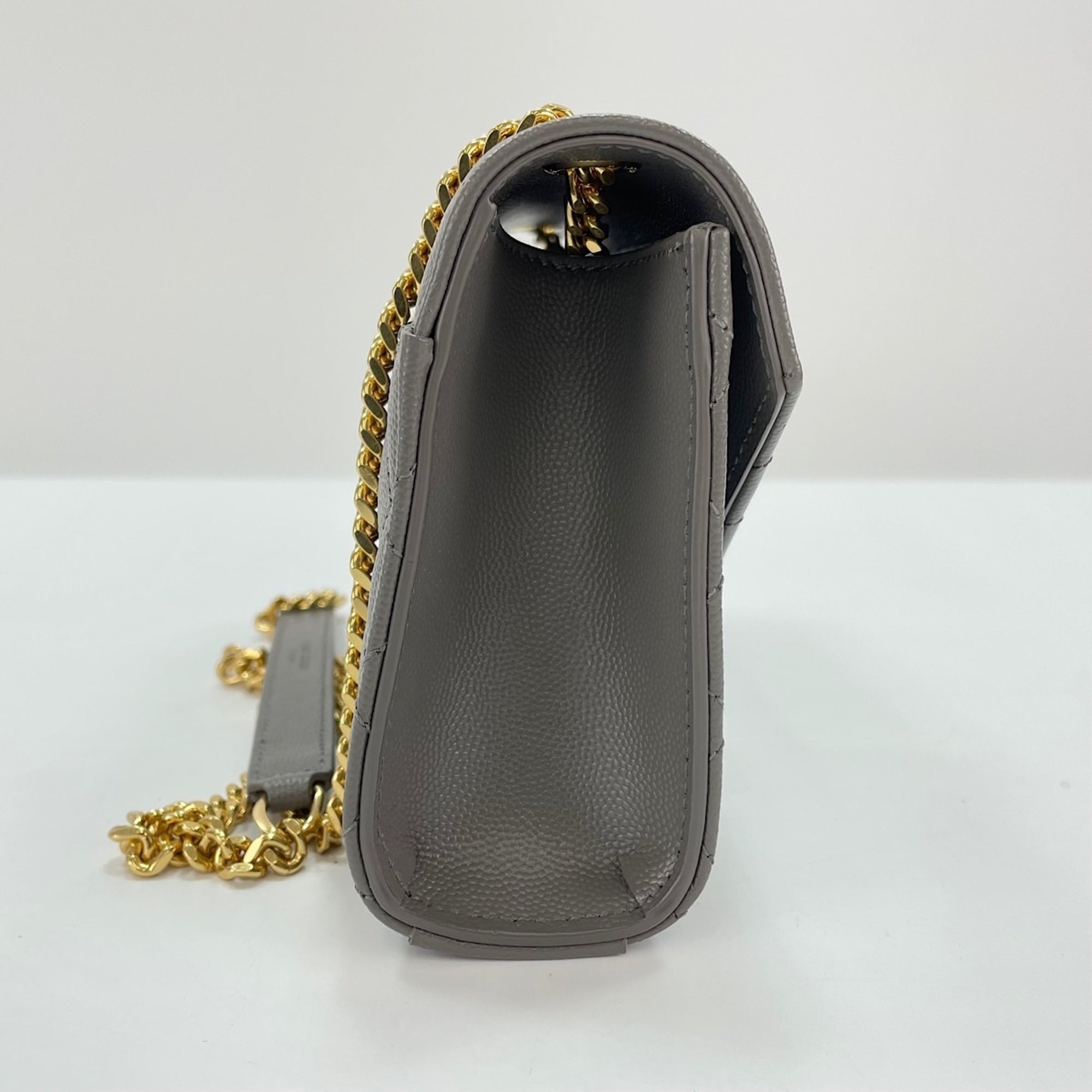 Yves Saint Laurent Gray Leather Shoulder Bag (Pre-Owned)