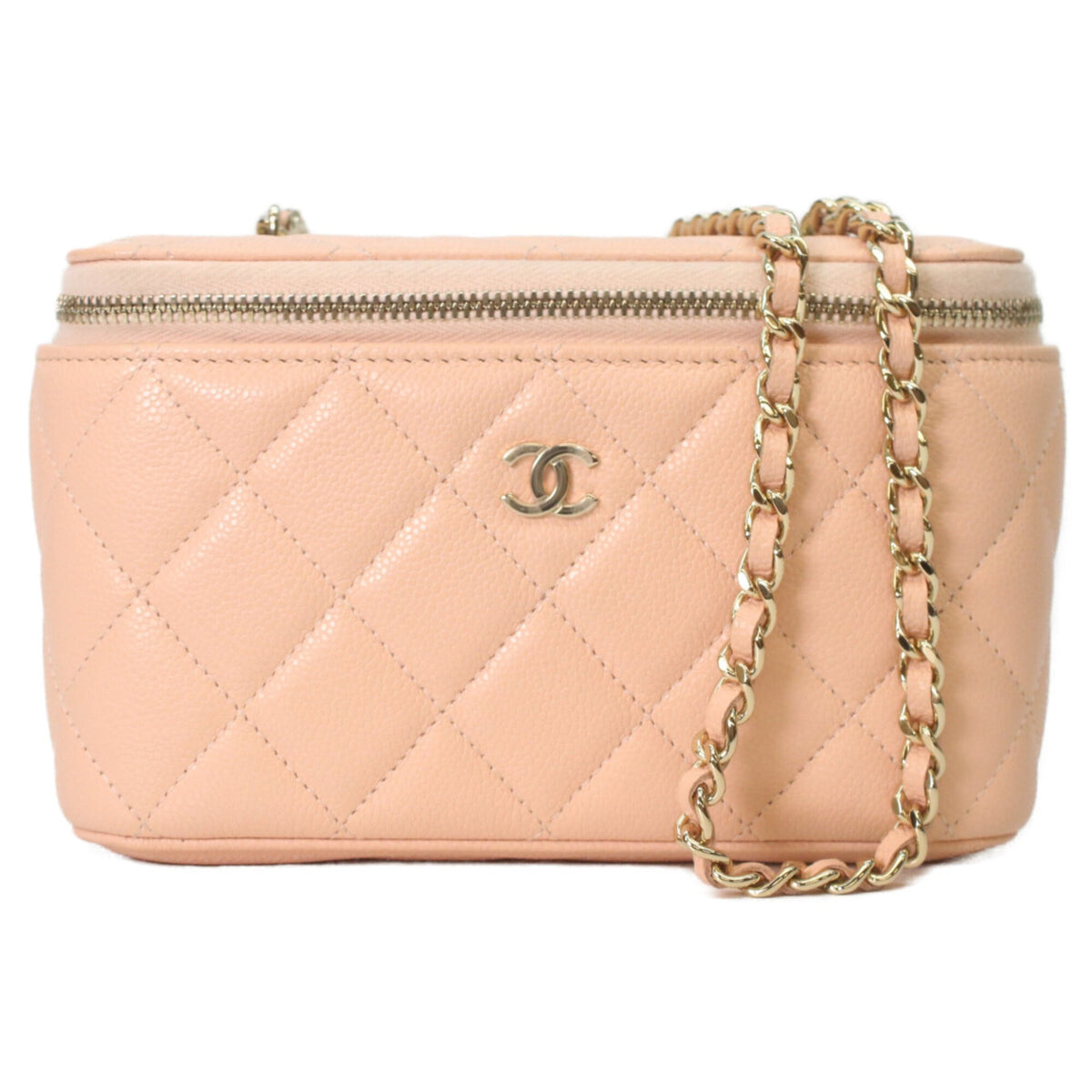 Chanel Pink Grained Calfskin Shoulder Bag (Pre-Owned)