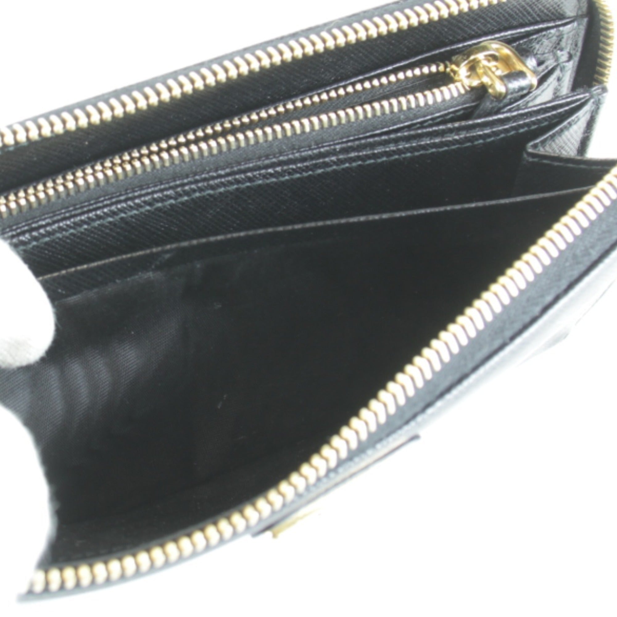 Prada Black Leather Long Wallet (Bi-Fold) (Pre-Owned)