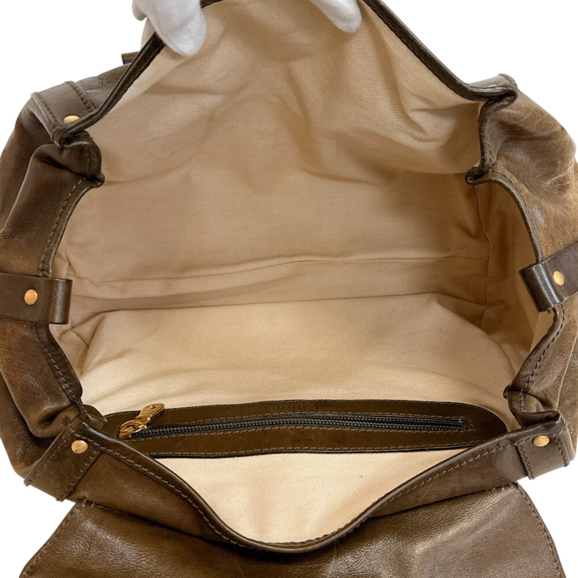 Chloé Brown Leather Handbag Tote Bag (Pre-Owned)