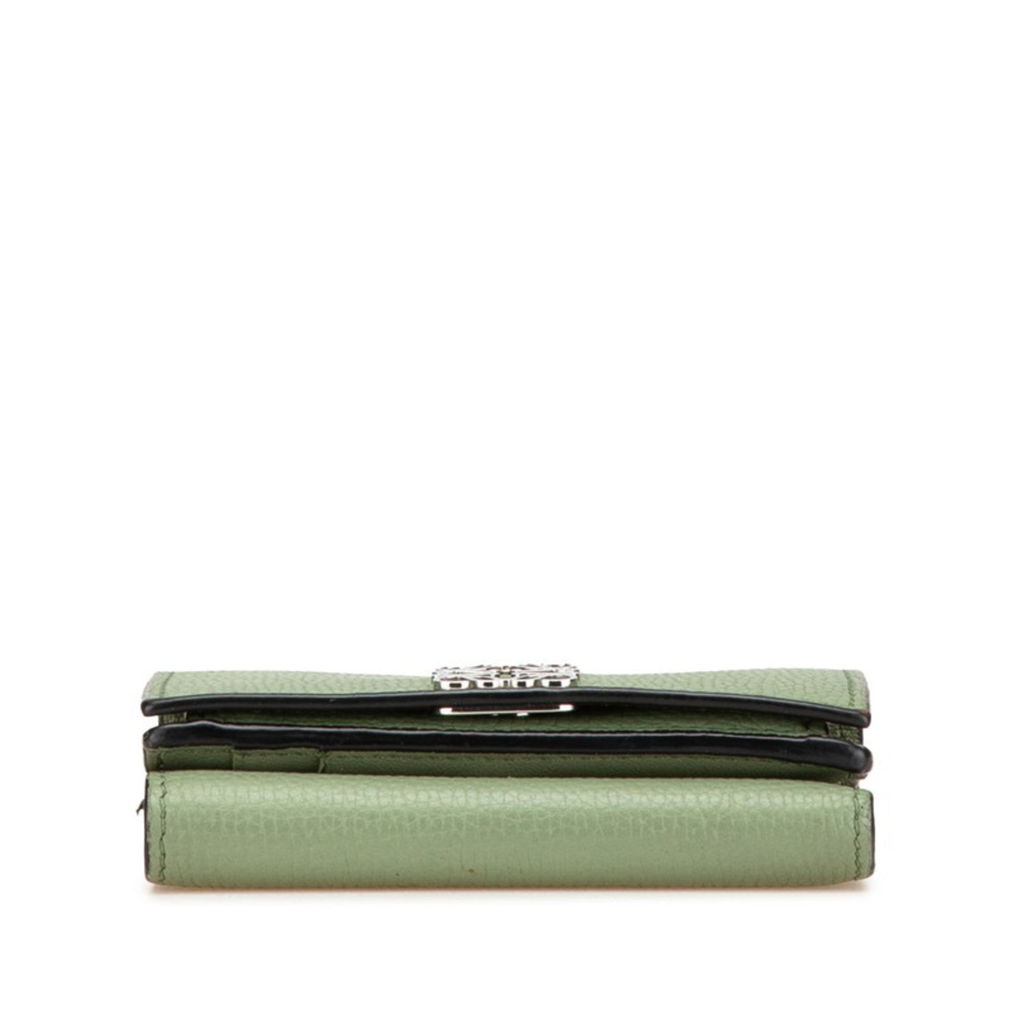 Loewe Green Leather Wallet (Tri-Fold) (Pre-Owned)