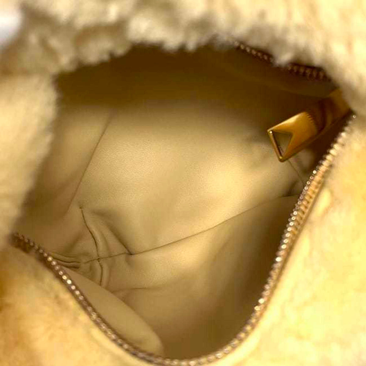 Bottega Veneta Beige Yellow Fur Handbag (Pre-Owned)