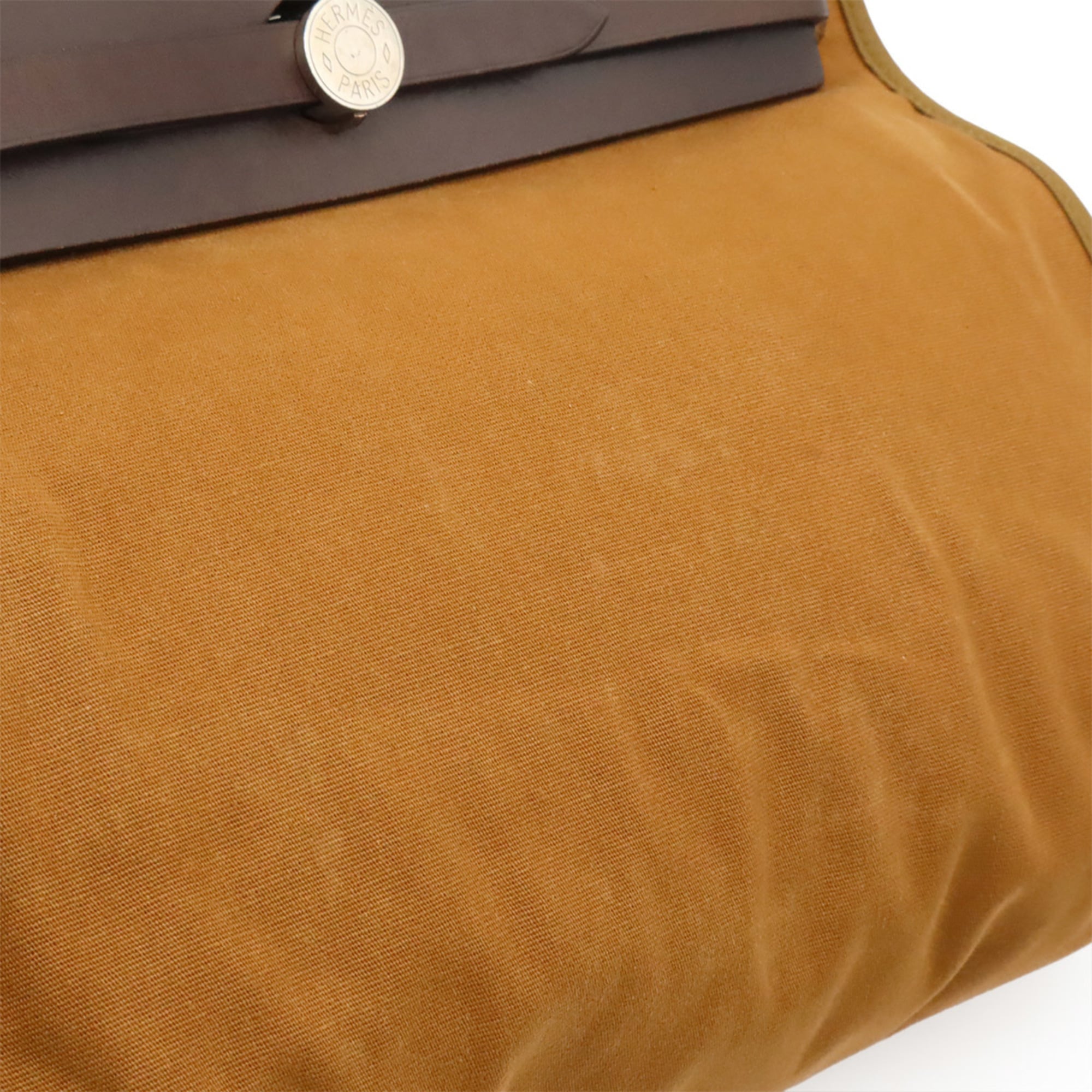 Hermes Dark Brown Light Brown Toile Officier Handbag Pouch Shoulder Bag (Pre-Owned)