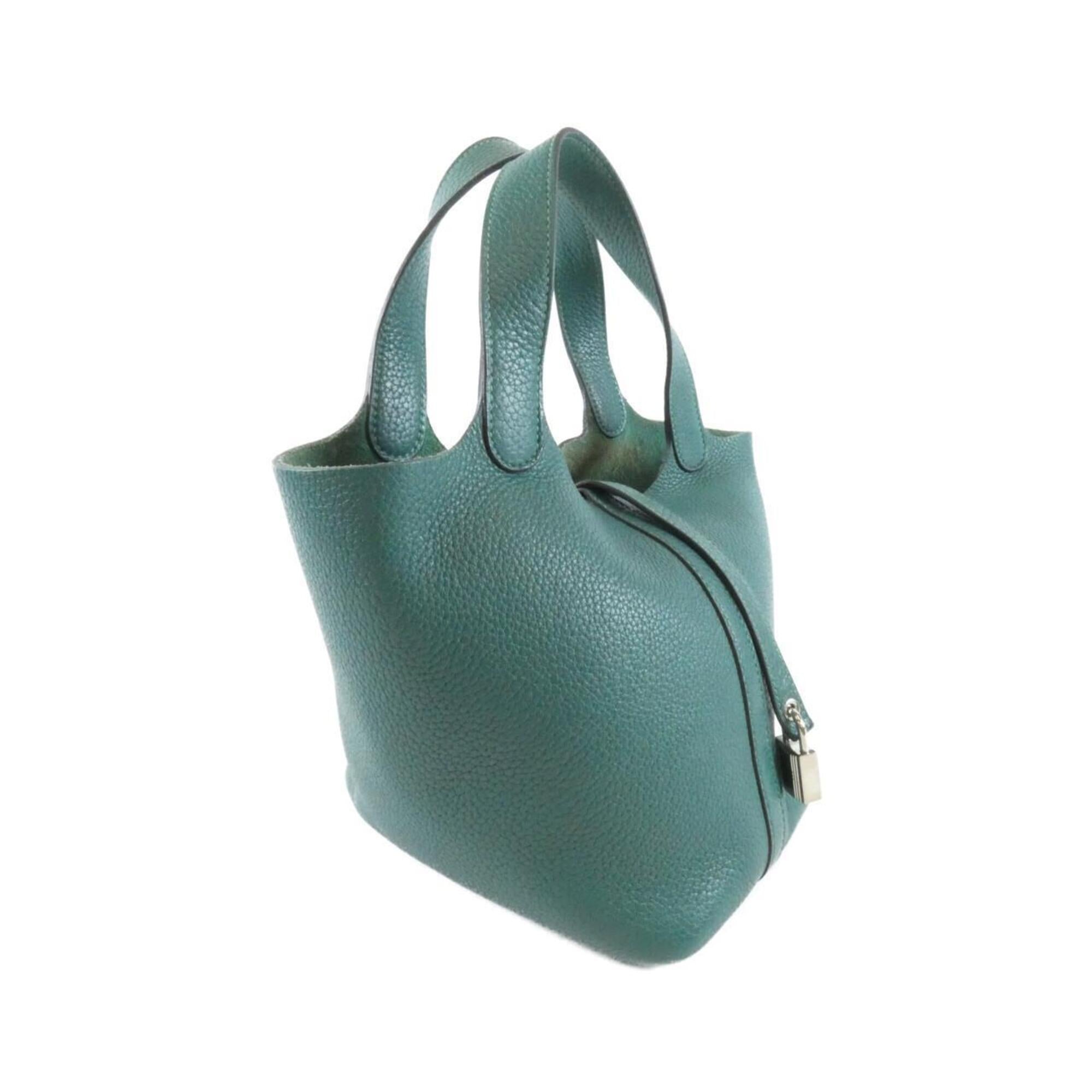 Hermes Green Taurillon Clemence Leather Handbag (Pre-Owned)