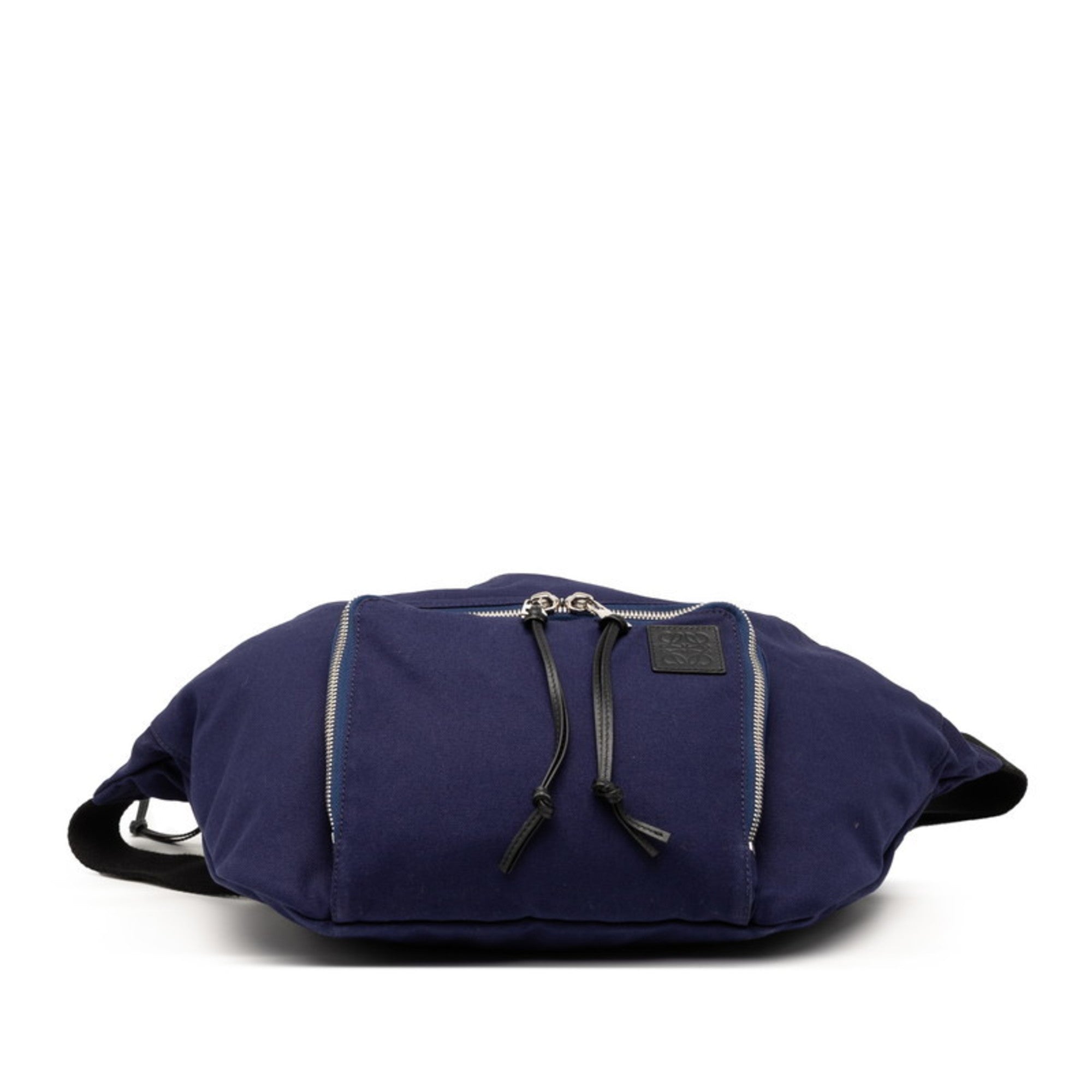 Loewe Black Navy Canvas Leather Fanny Pack (Pre-Owned)