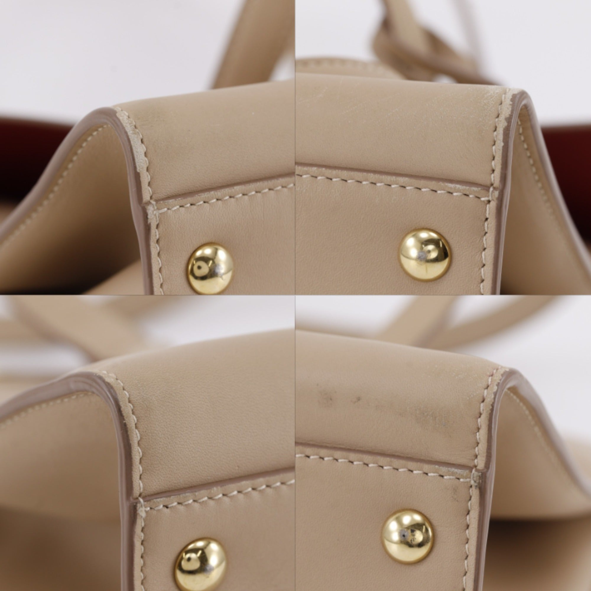 Salvatore Ferragamo Beige Leather Tote Bag (Pre-Owned)