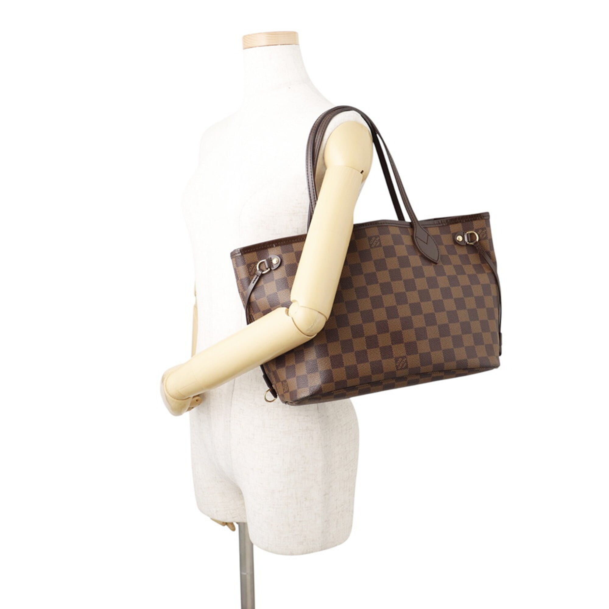 Louis Vuitton Damier Damier Canvas Ebene Red Color Handbag Tote Bag (Pre-Owned)