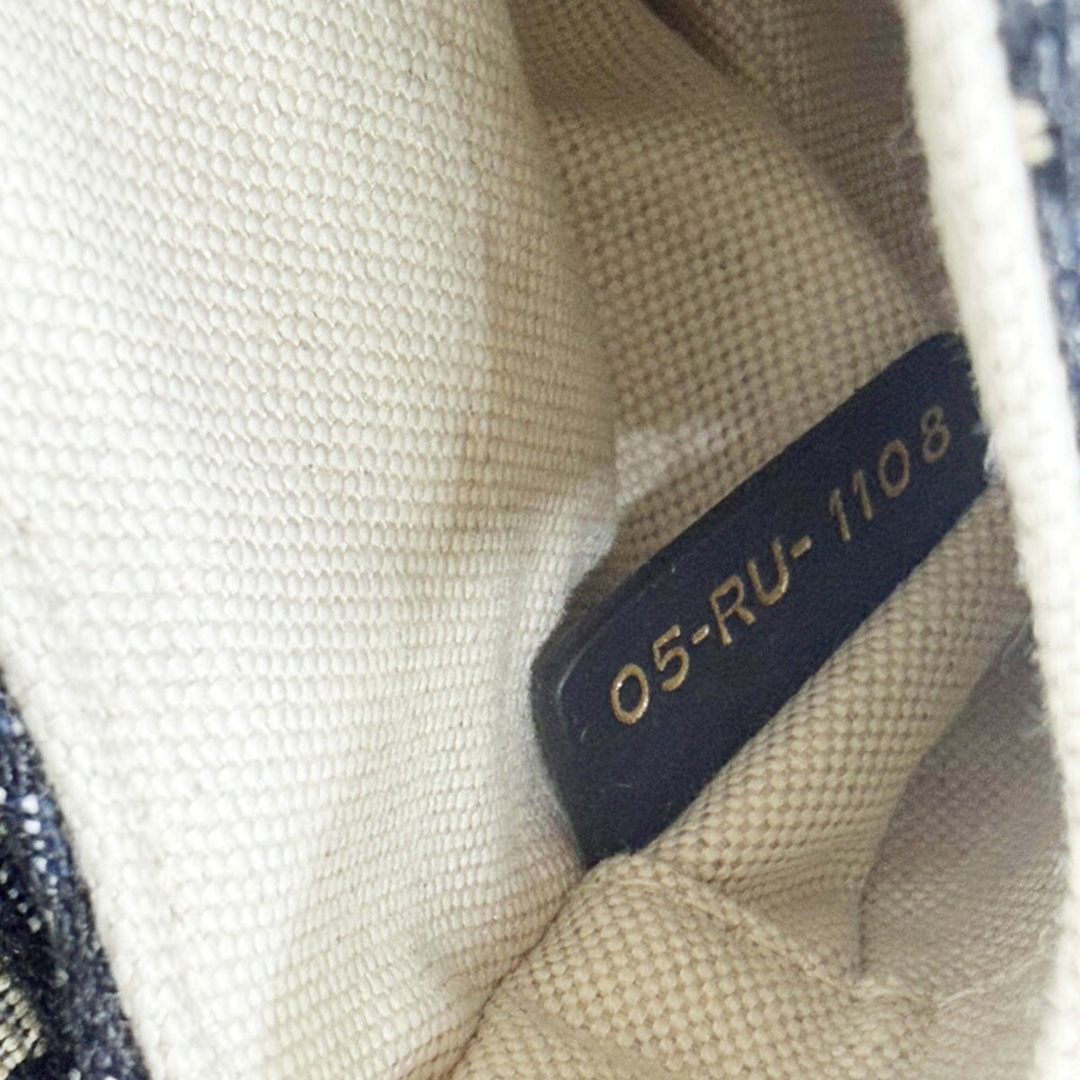 Christian Dior Navy Canvas Leather Handbag Saddle Bag (Pre-Owned)