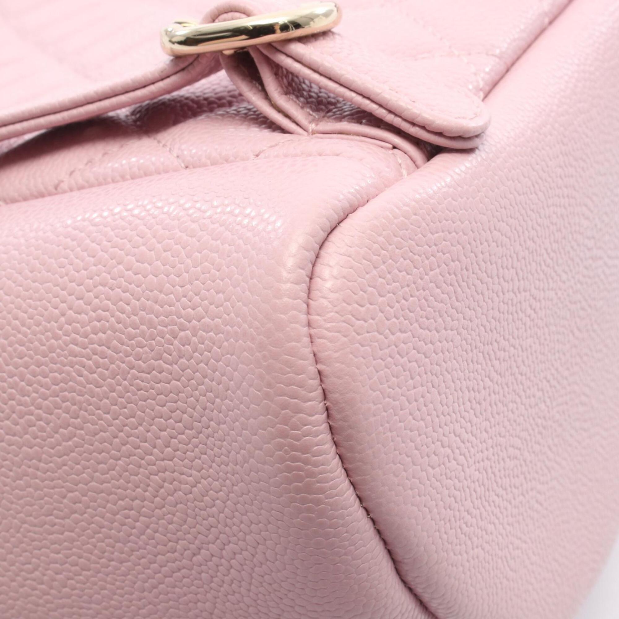Chanel Pink Grained Calfskin Backpack Handbag (Pre-Owned)
