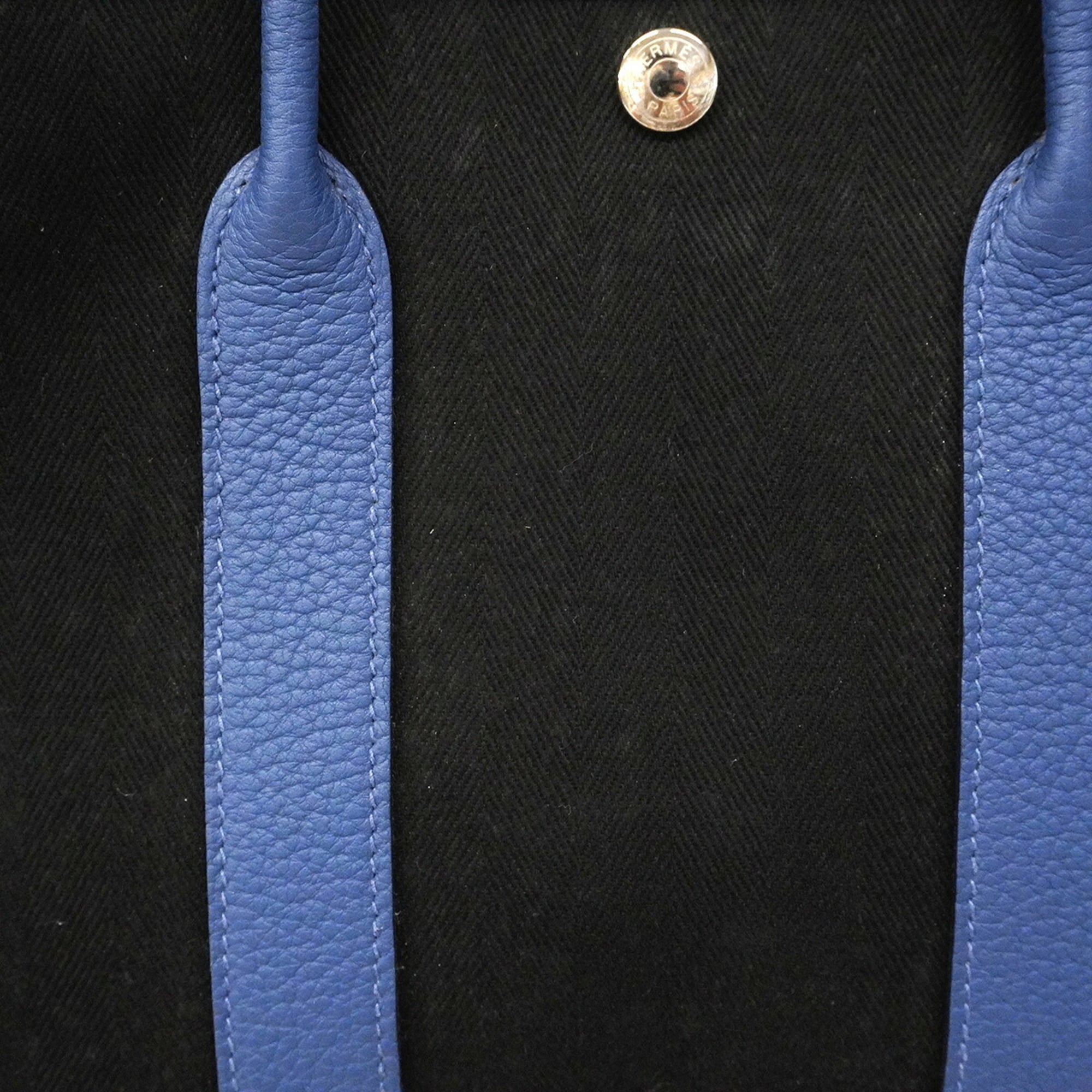 Hermes Black Toile Chevron Negonda Leather Tote Bag (Pre-Owned)