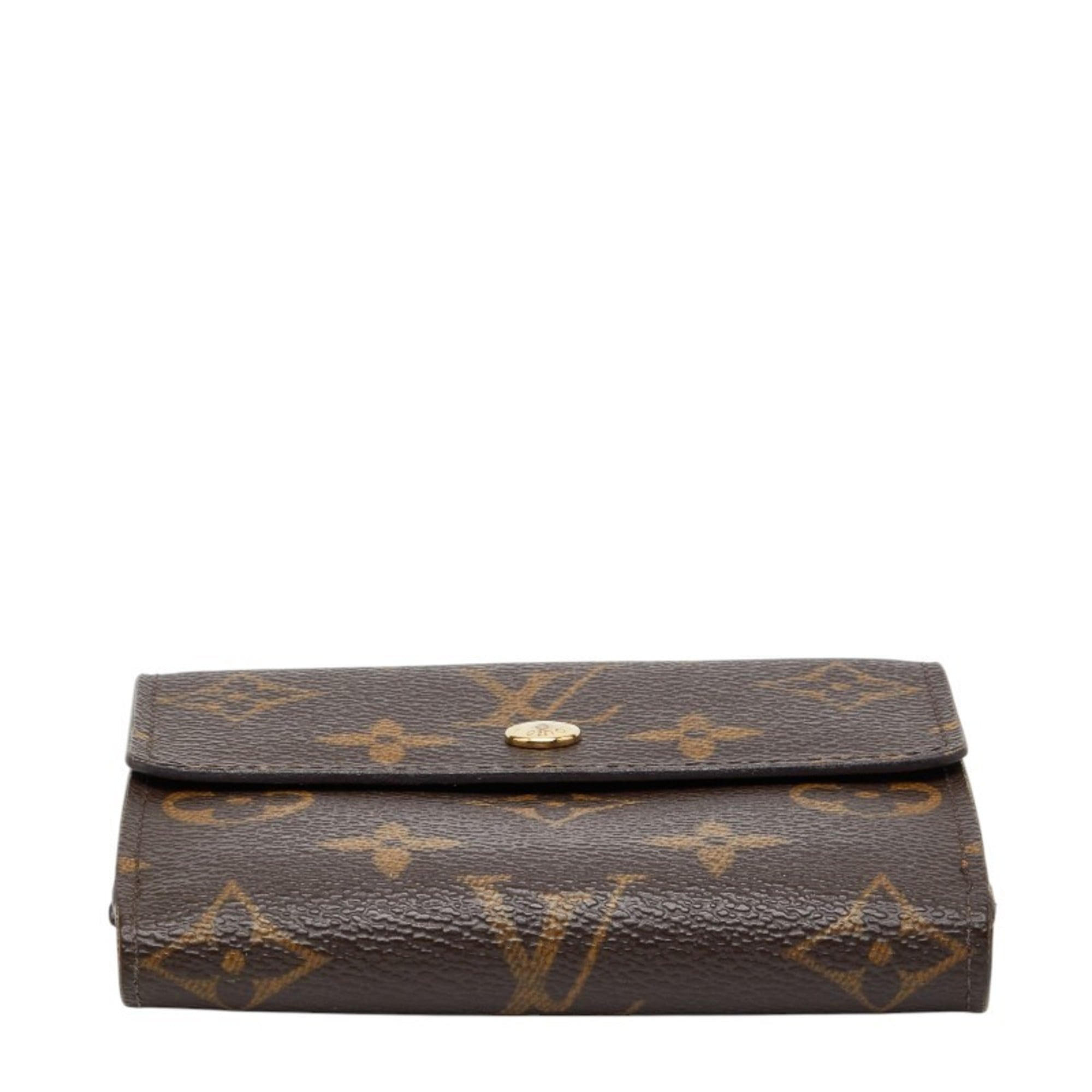 Louis Vuitton Monogram Brown Leather Pvc Wallet (Bi-Fold) (Pre-Owned)