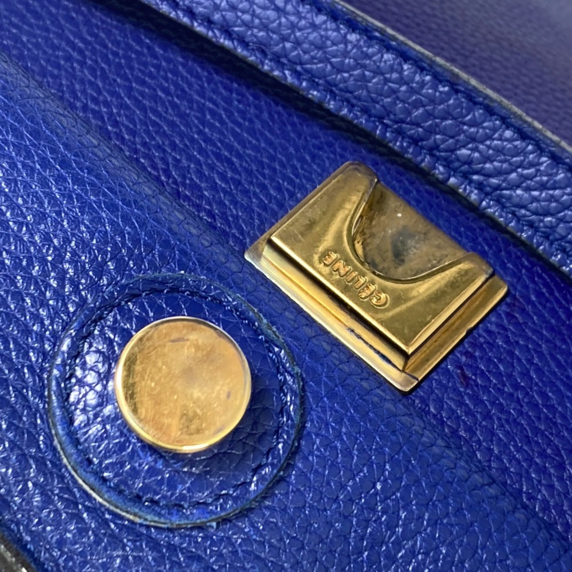 Celine Blue Leather Shoulder Bag (Pre-Owned)