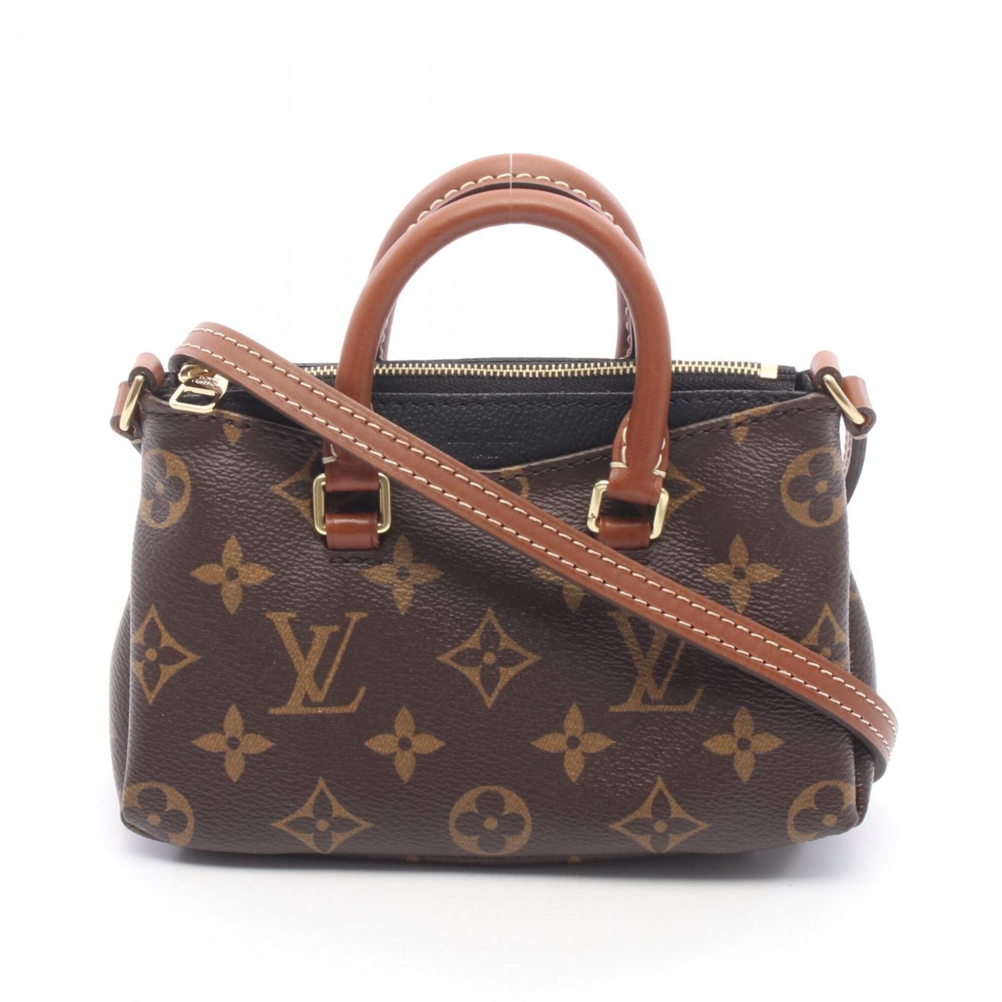 Louis Vuitton Black Brown Noir Coated Canvas Leather Handbag Shoulder Bag (Pre-Owned)